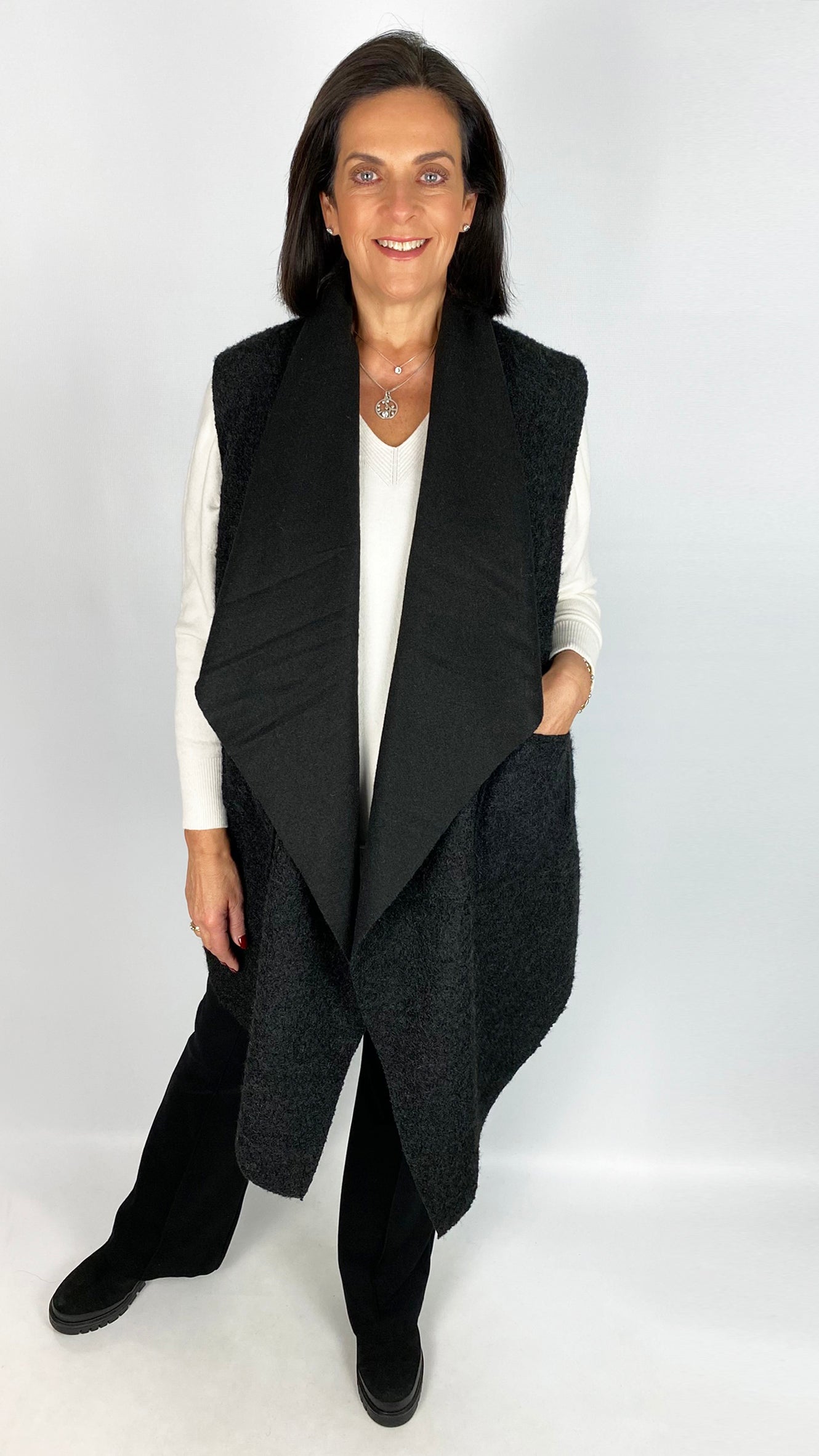 Boucle waterfall longline gilet | 2 Colours