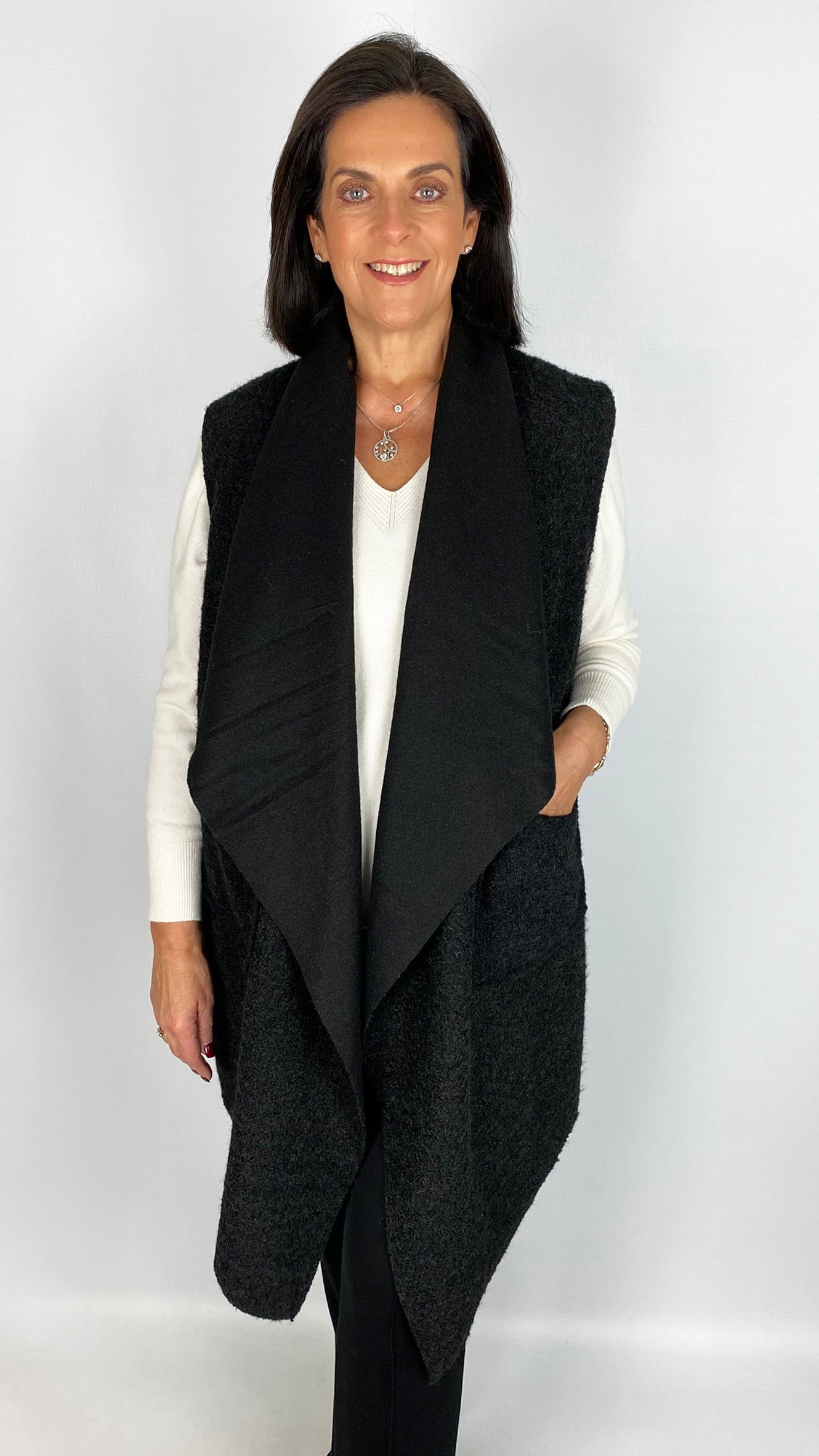 Boucle waterfall longline gilet | 2 Colours