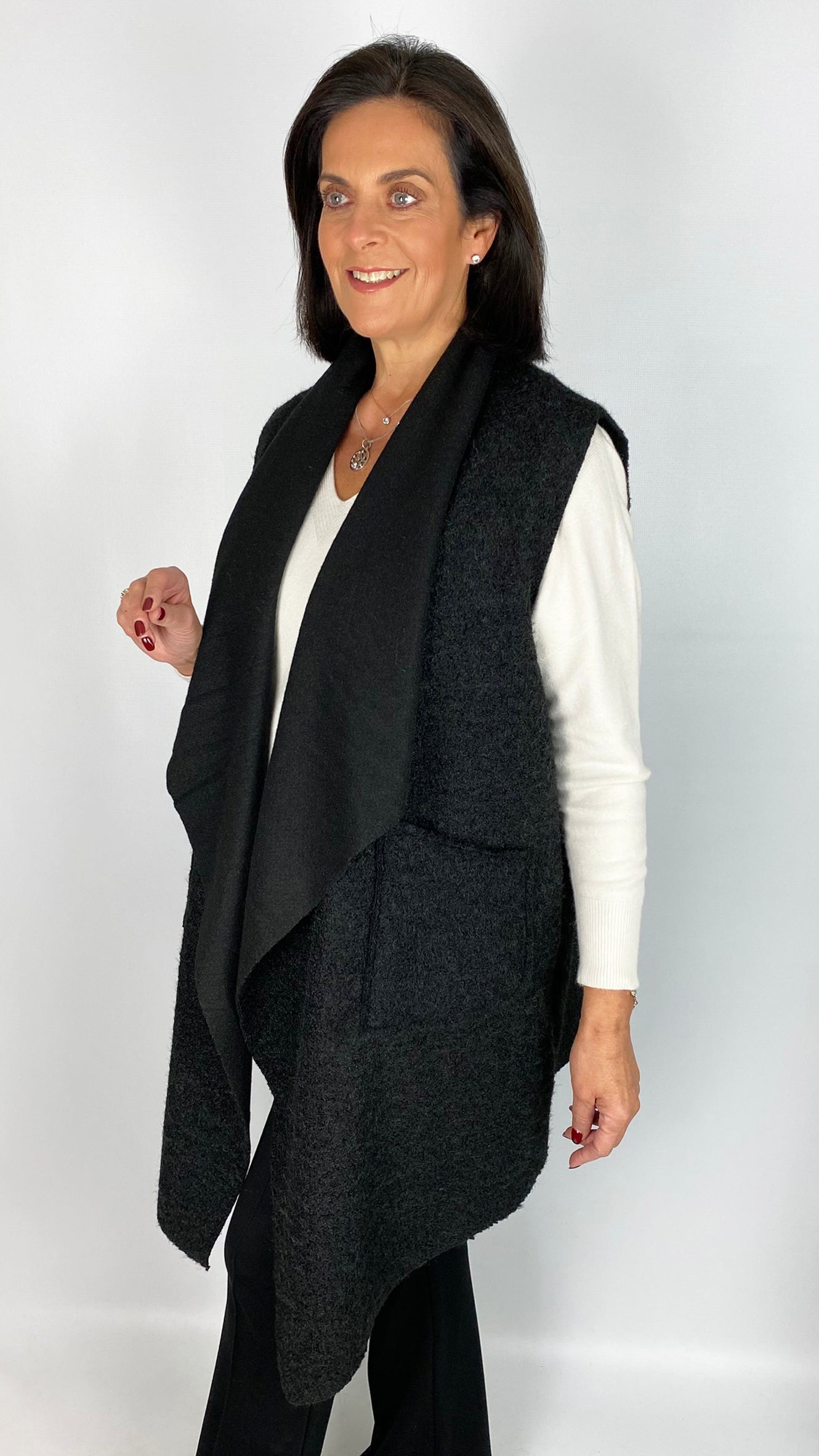 Boucle waterfall longline gilet | 2 Colours