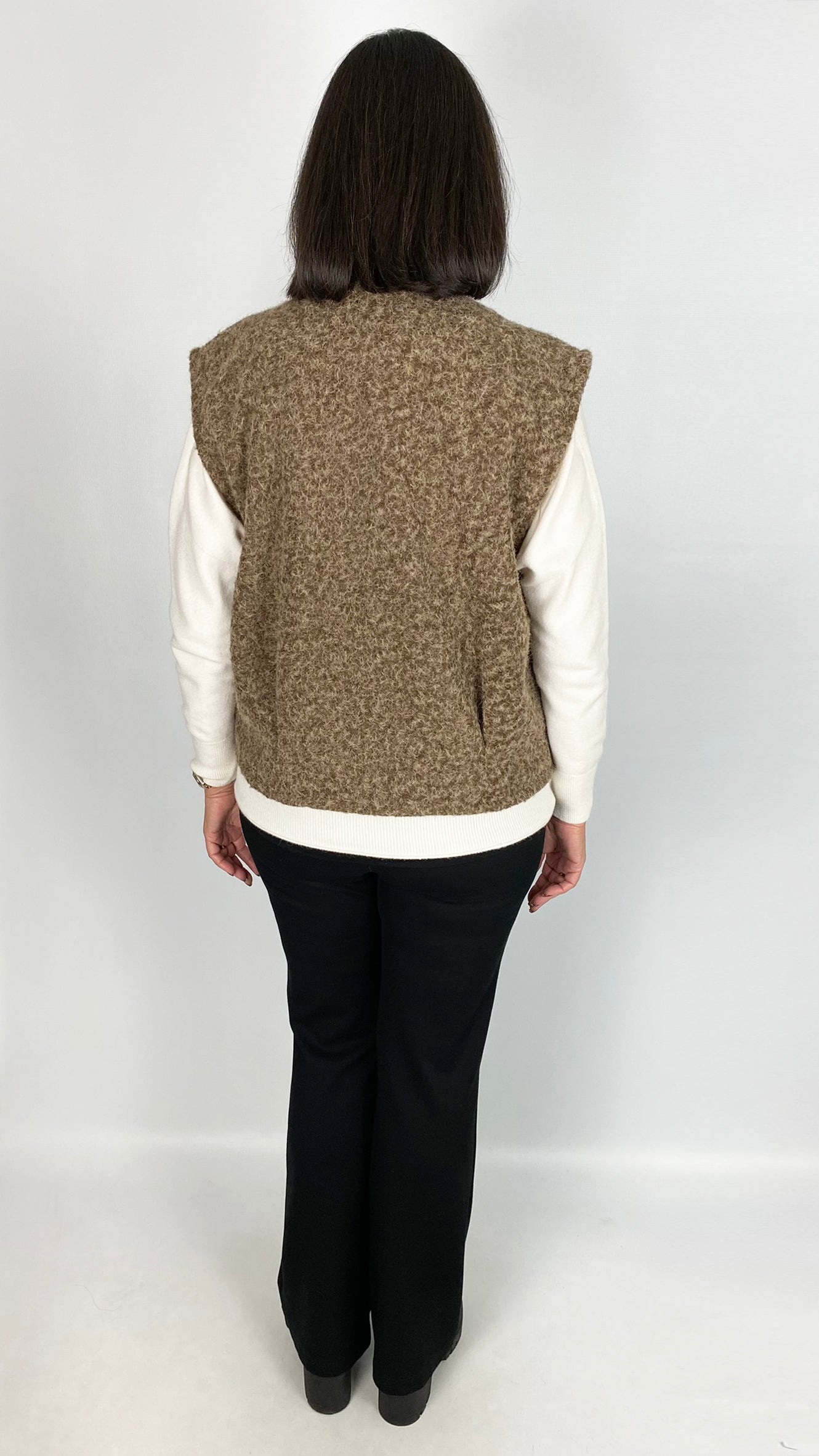 Gold removable flower brooch textured waistcoat | 3 Colours