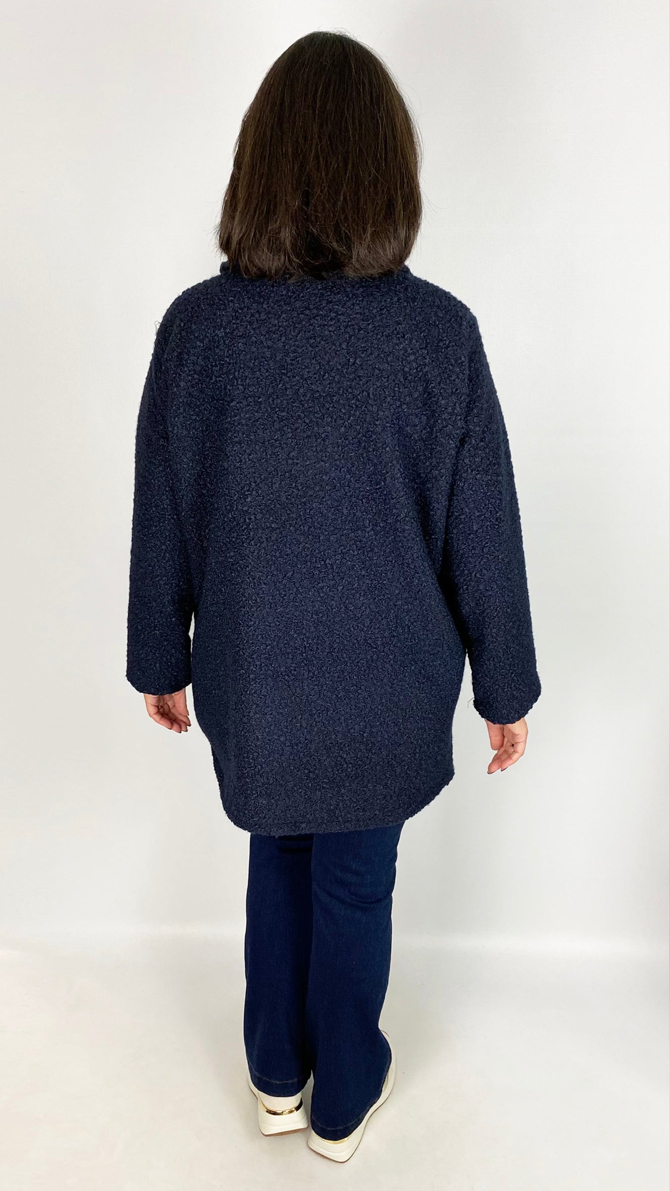 Oversized boucle button-through coat | 2 Colours