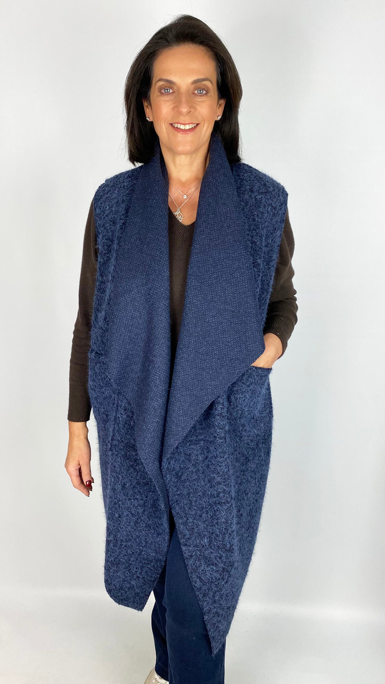 Boucle waterfall longline gilet | 2 Colours