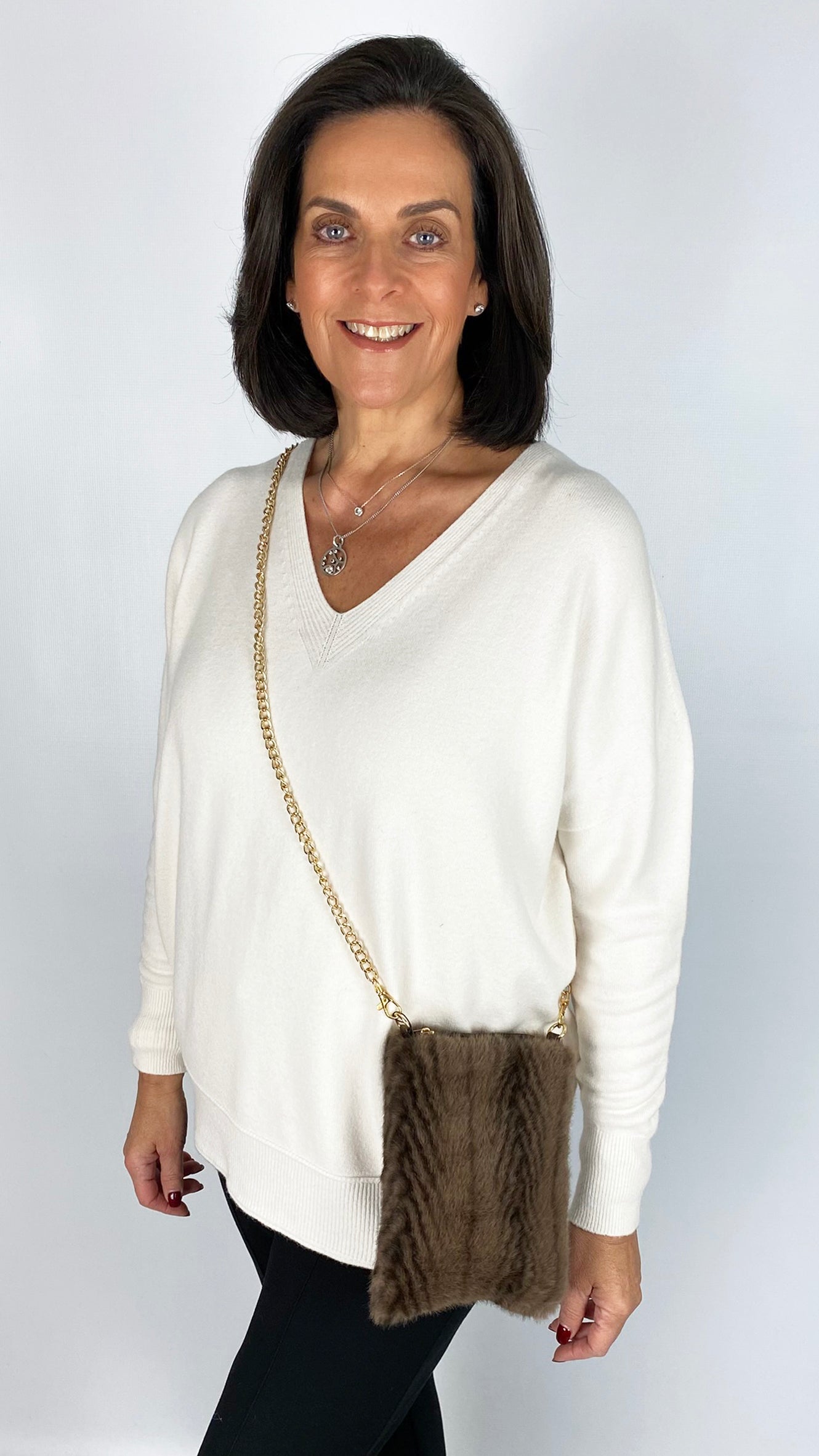 Faux fur crossbody phone bag | 4 Colours | by Malissa J