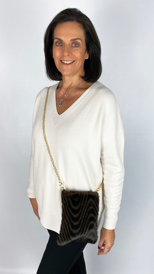 Faux fur crossbody phone bag | 4 Colours | by Malissa J