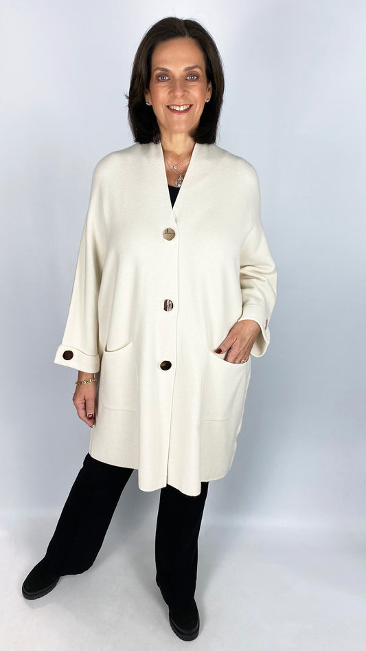 Oversized popper button detail cardigan | 4 Colours