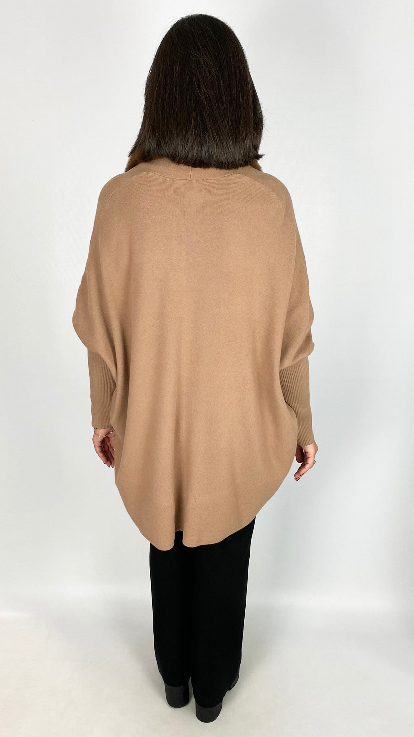 Buckle detail faux fur collar cardigan | 3 Colours