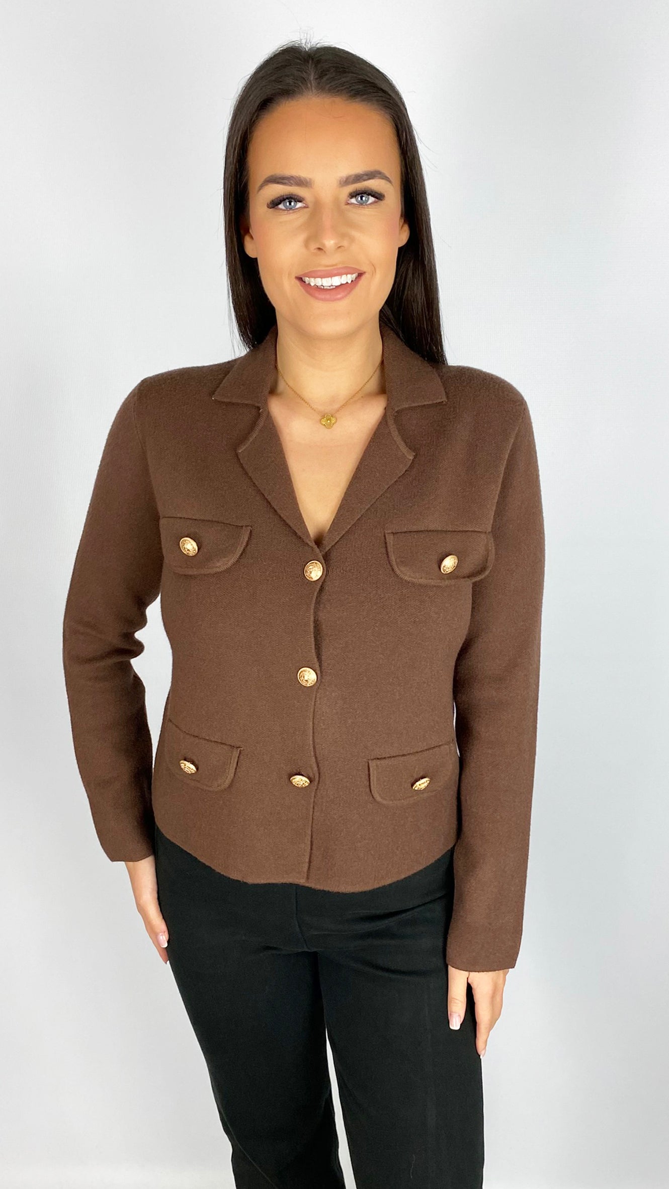 Fine knitted Parisienne jacket | Grey | last 1s