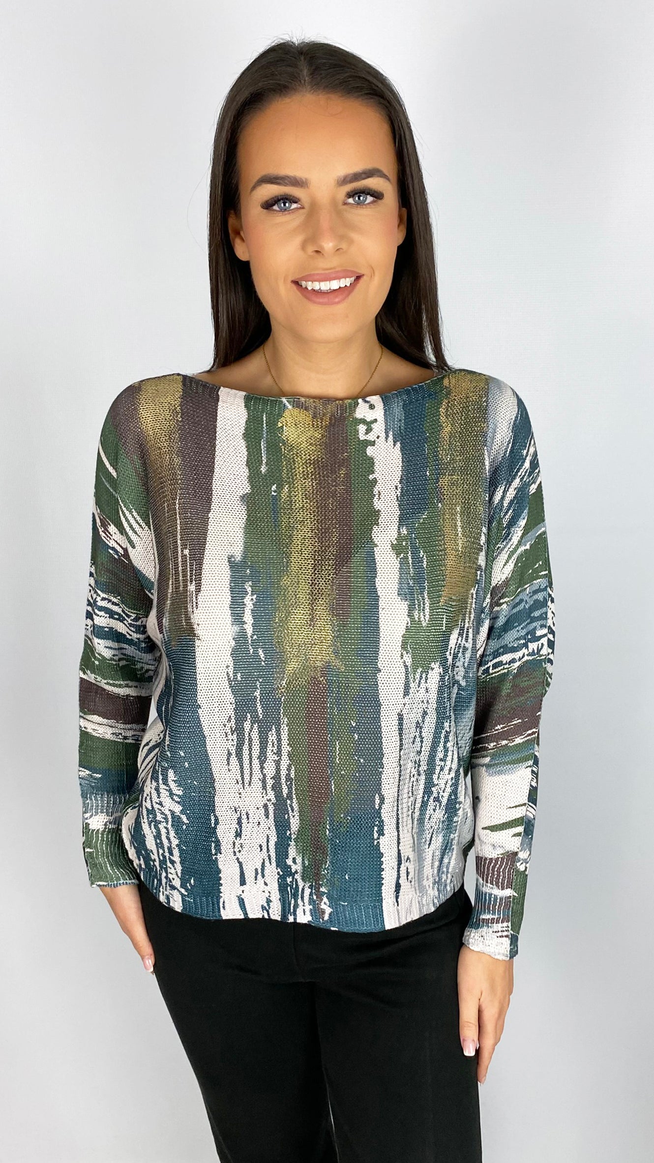 Print & foiled woven batwing top | 2 Colours