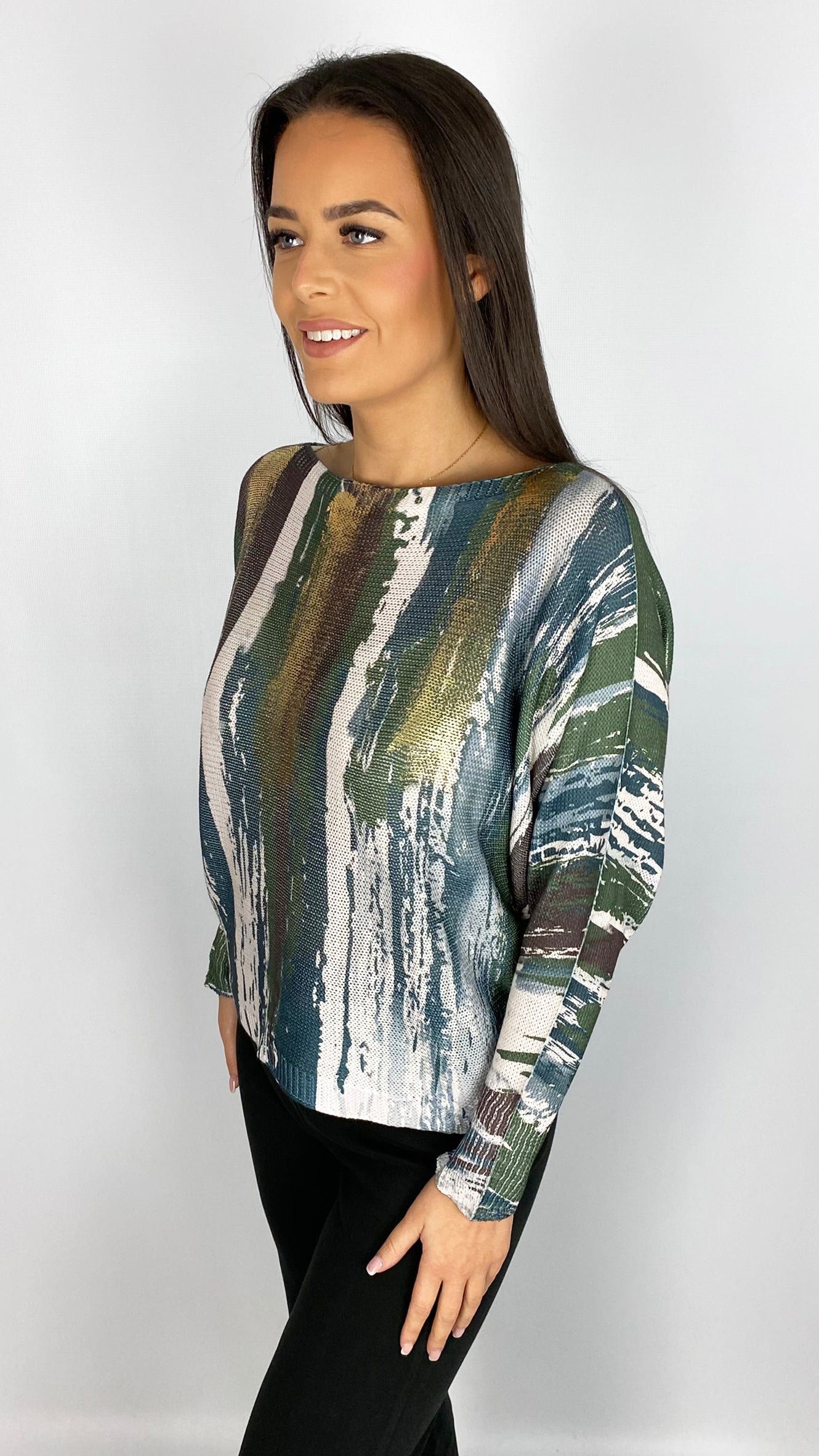 Print & foiled woven batwing top | 2 Colours