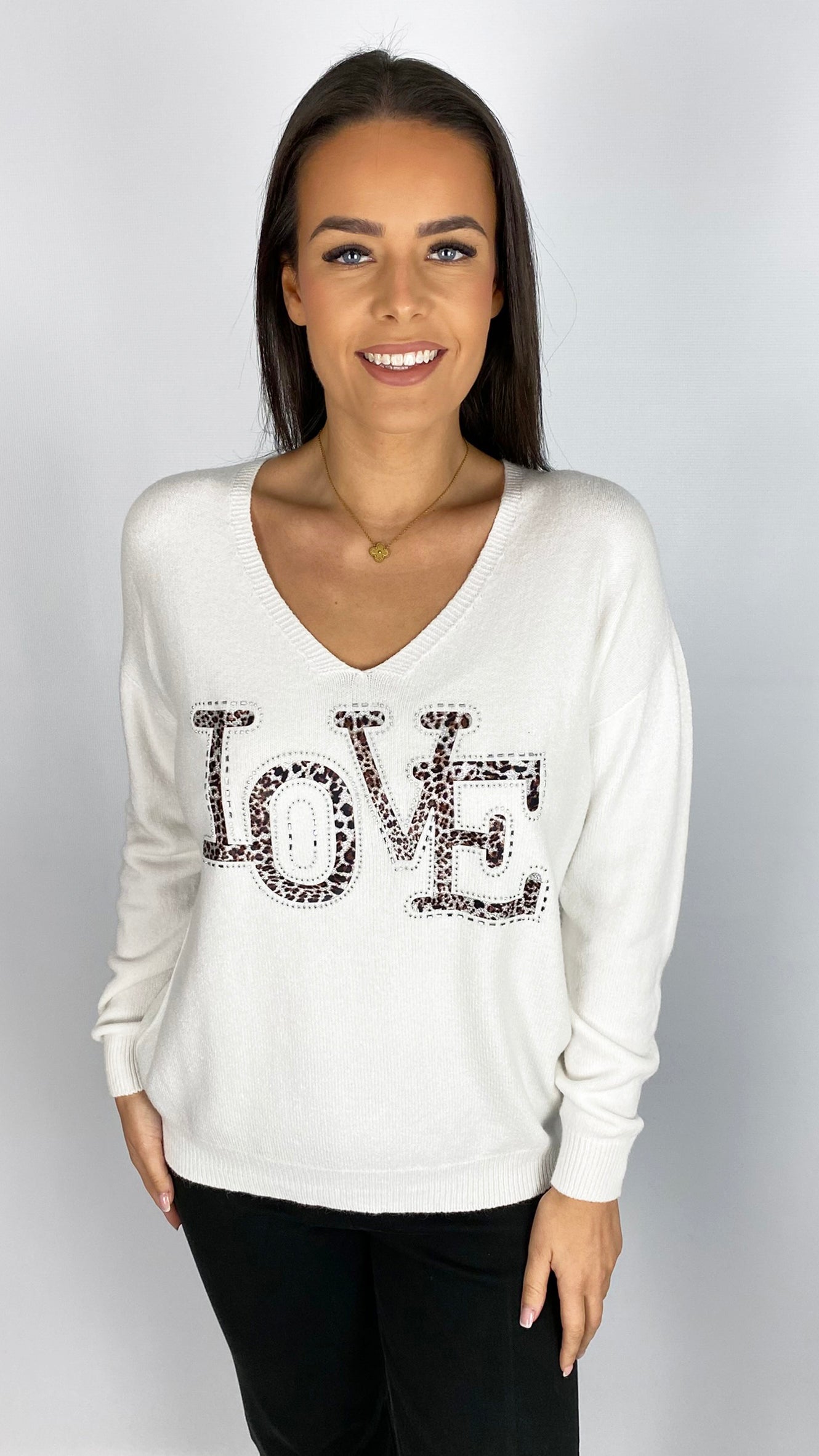 Embellished AP 'Love' lightweight jumper | 3 Colours