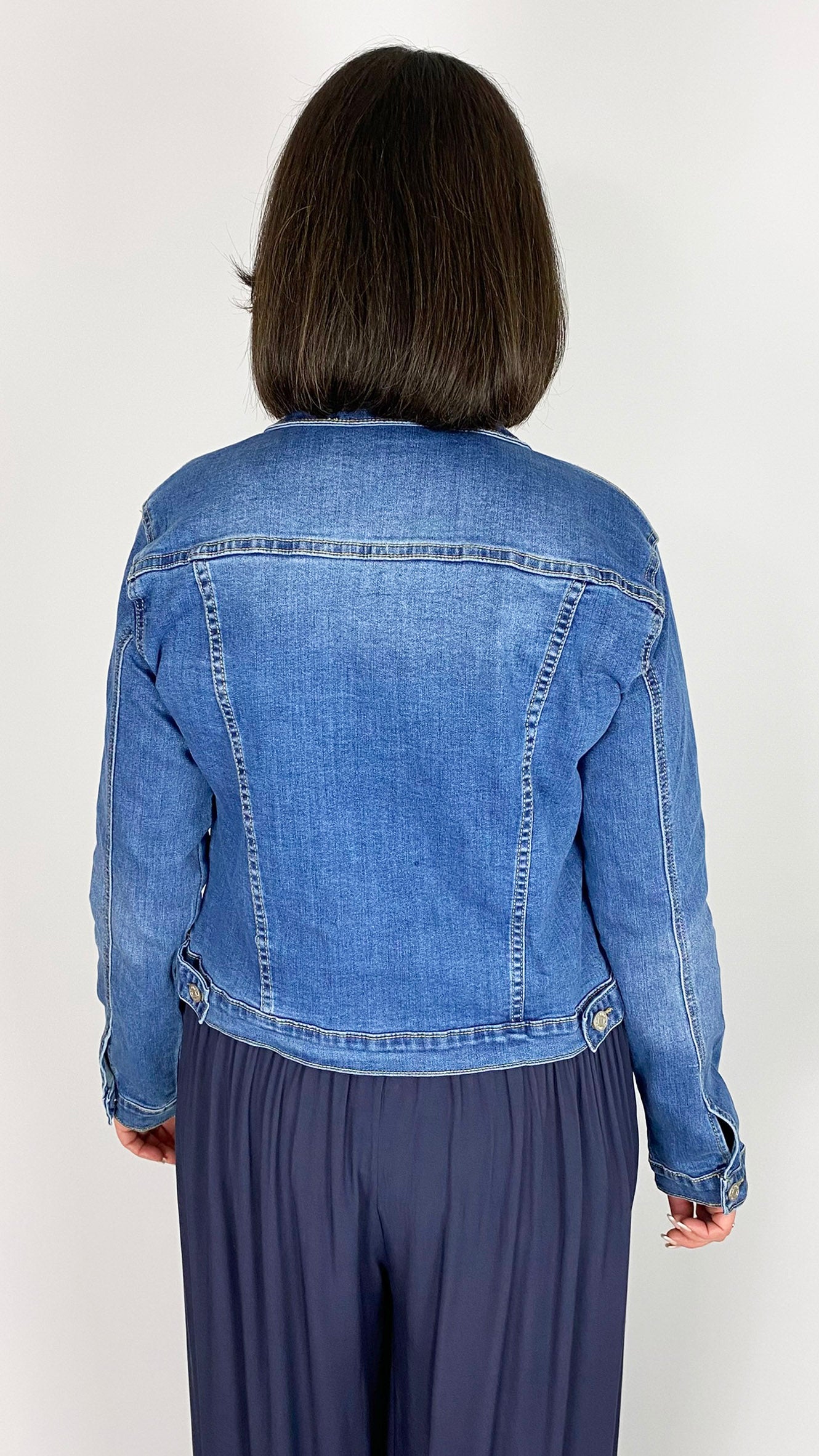 Stretch denim jacket | Mid Denim