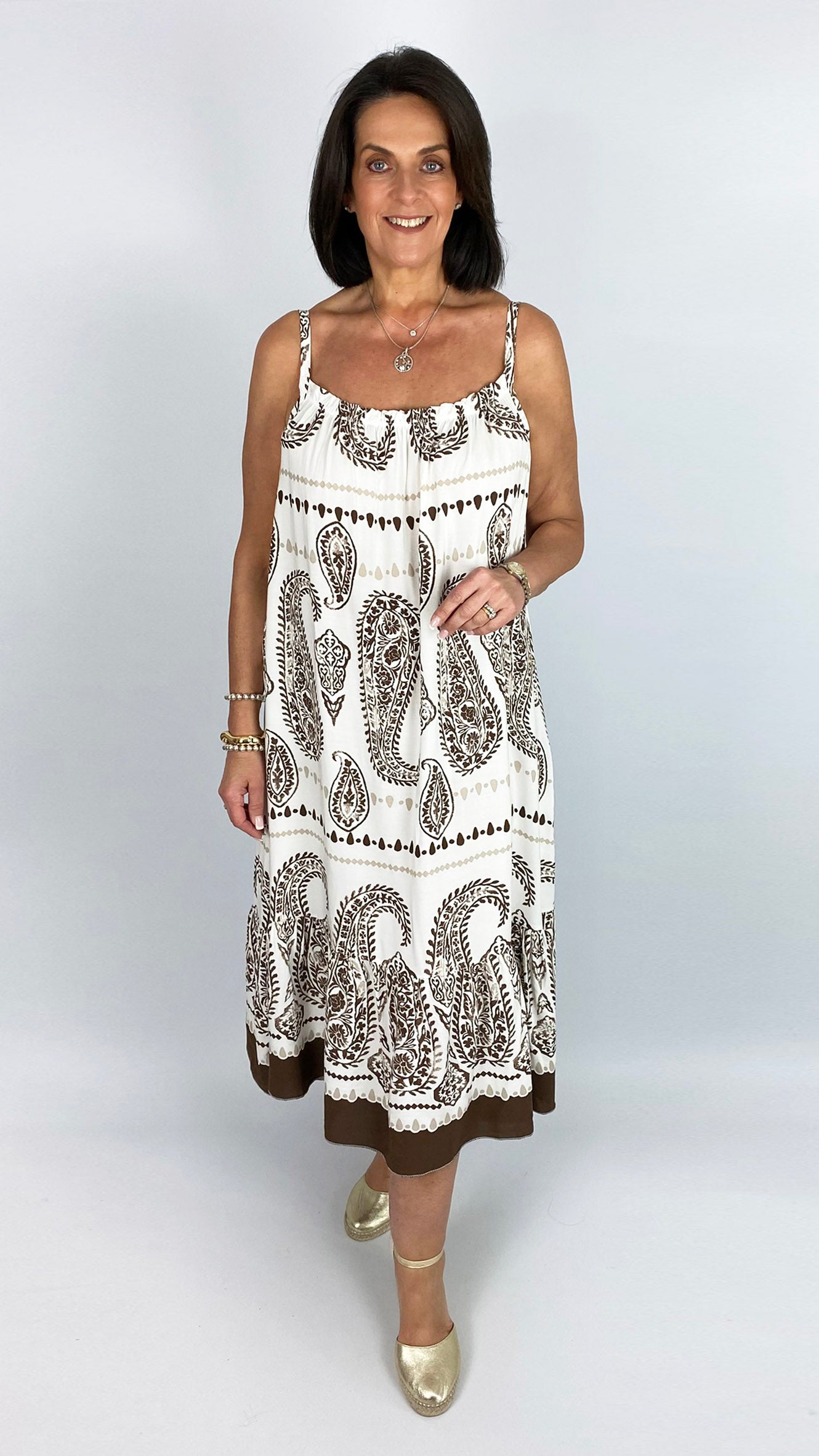 Paisley print strappy dress | 3 Colours