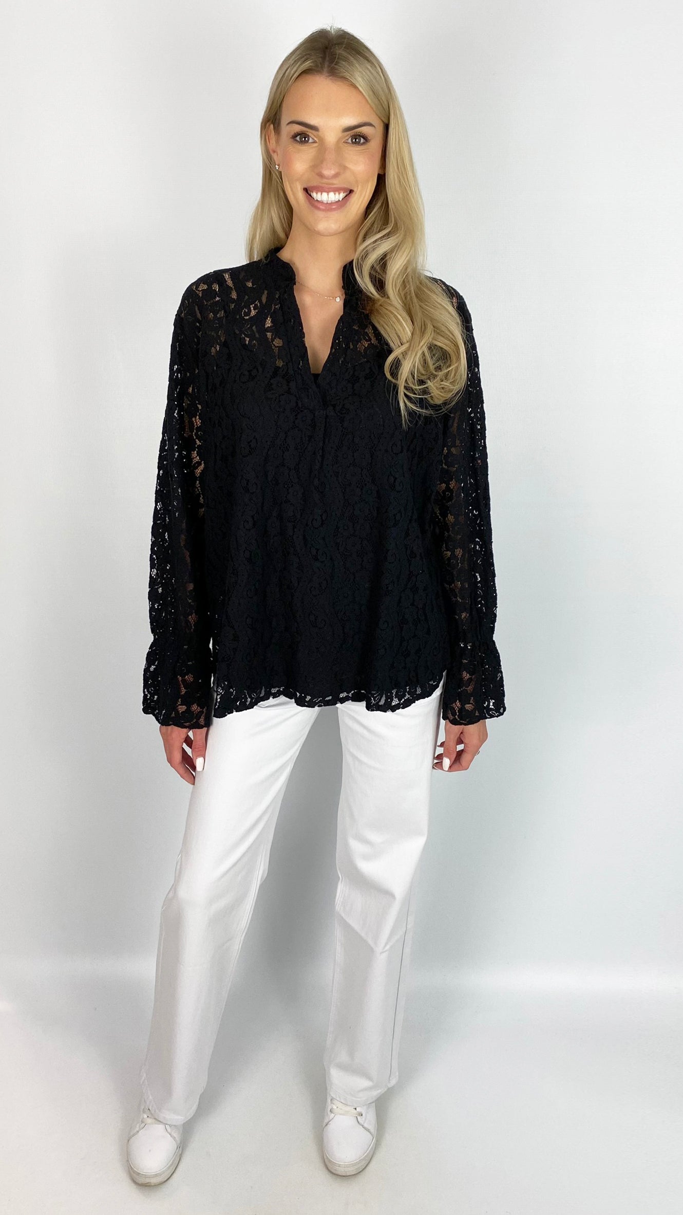Frill sleeve lace blouse with cami | 4 Colours | last 1