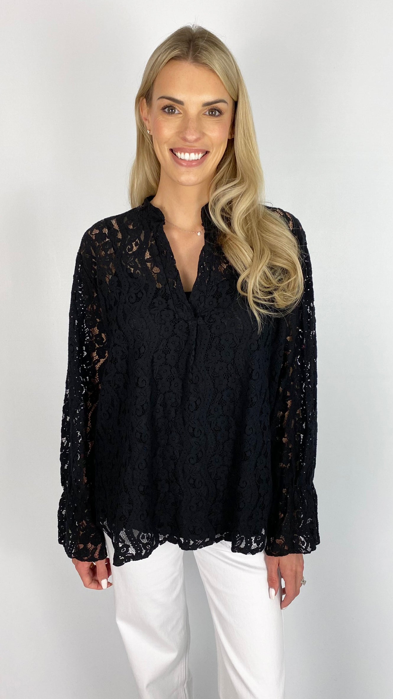 Frill sleeve lace blouse with cami | 4 Colours | last 1