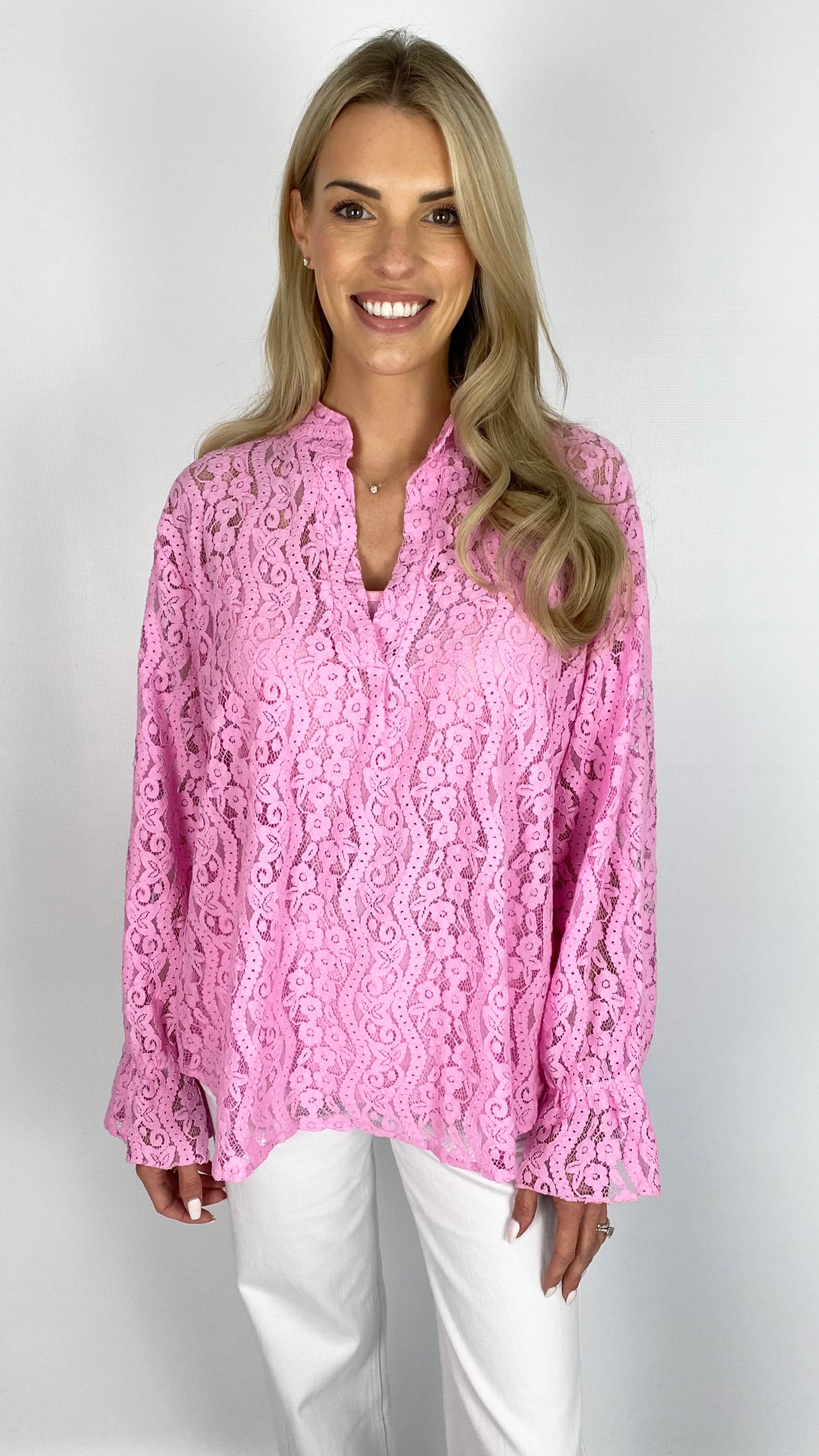 Frill sleeve lace blouse with cami | 4 Colours | last 1