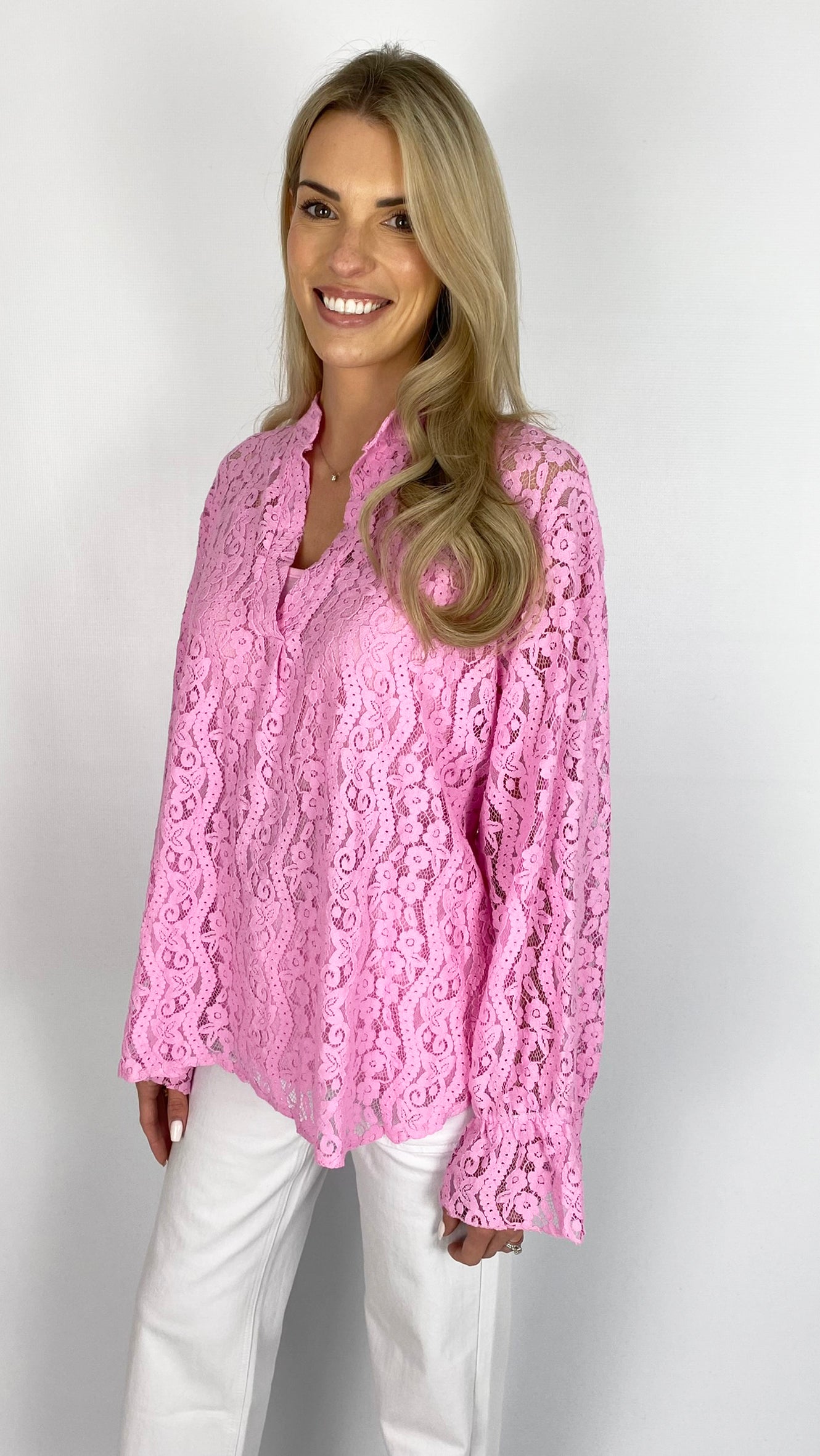 Frill sleeve lace blouse with cami | 4 Colours | last 1