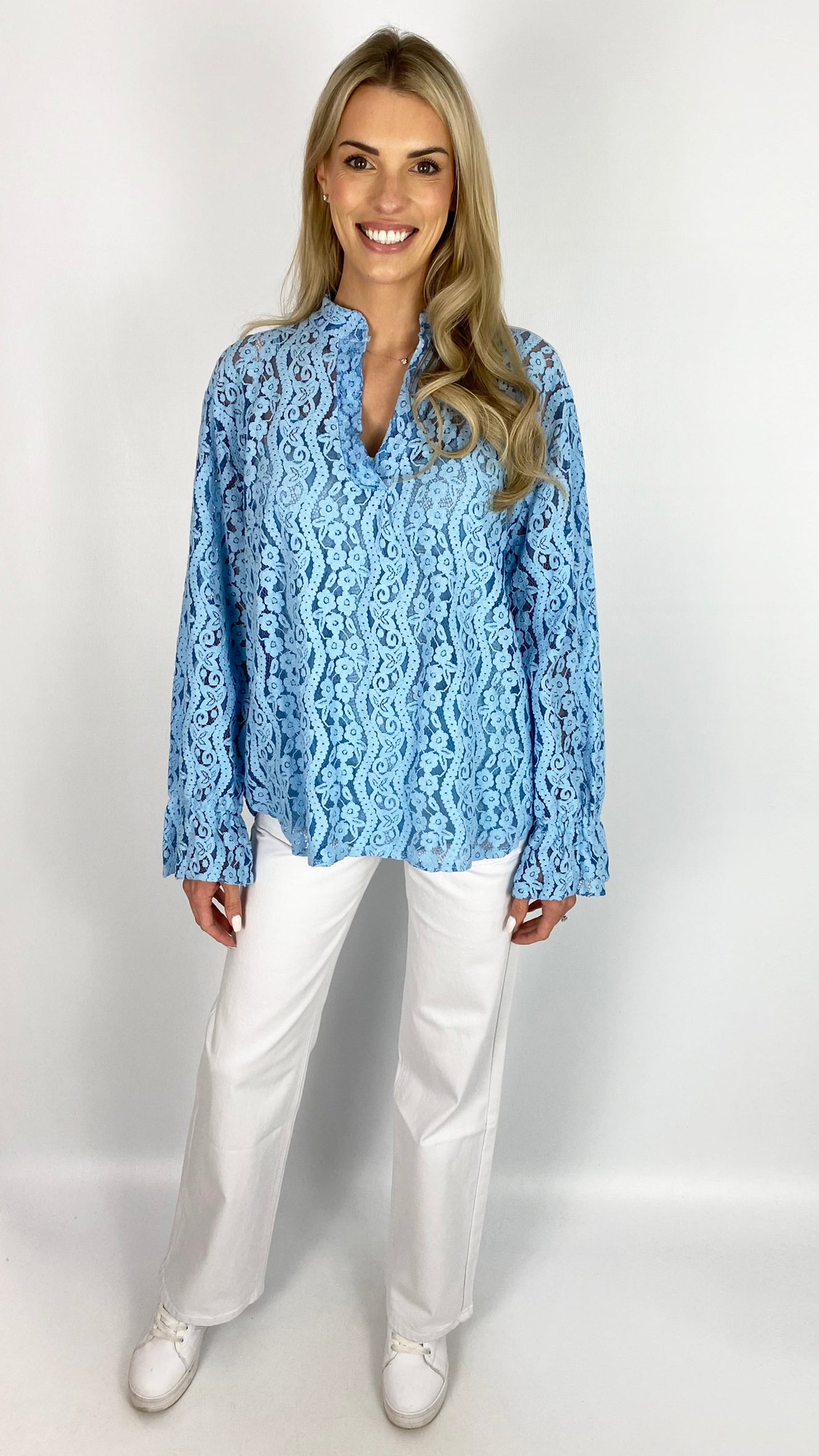Frill sleeve lace blouse with cami | 4 Colours | last 1