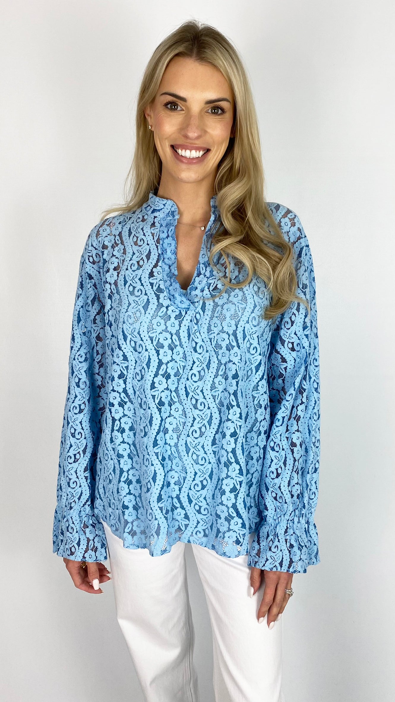 Frill sleeve lace blouse with cami | 4 Colours | last 1