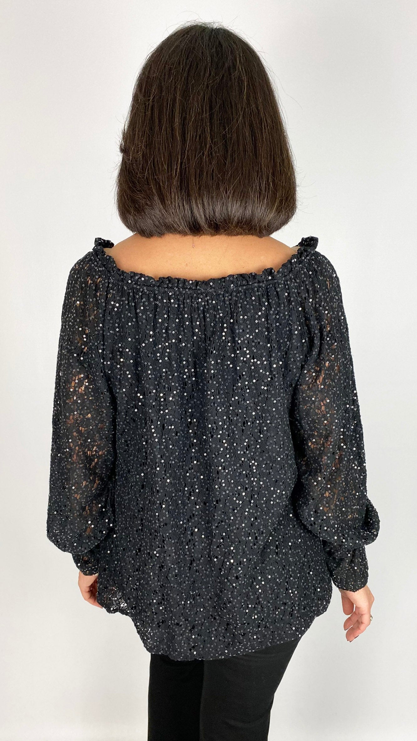Lace & sequin on/off the shoulder top | 4 Colours