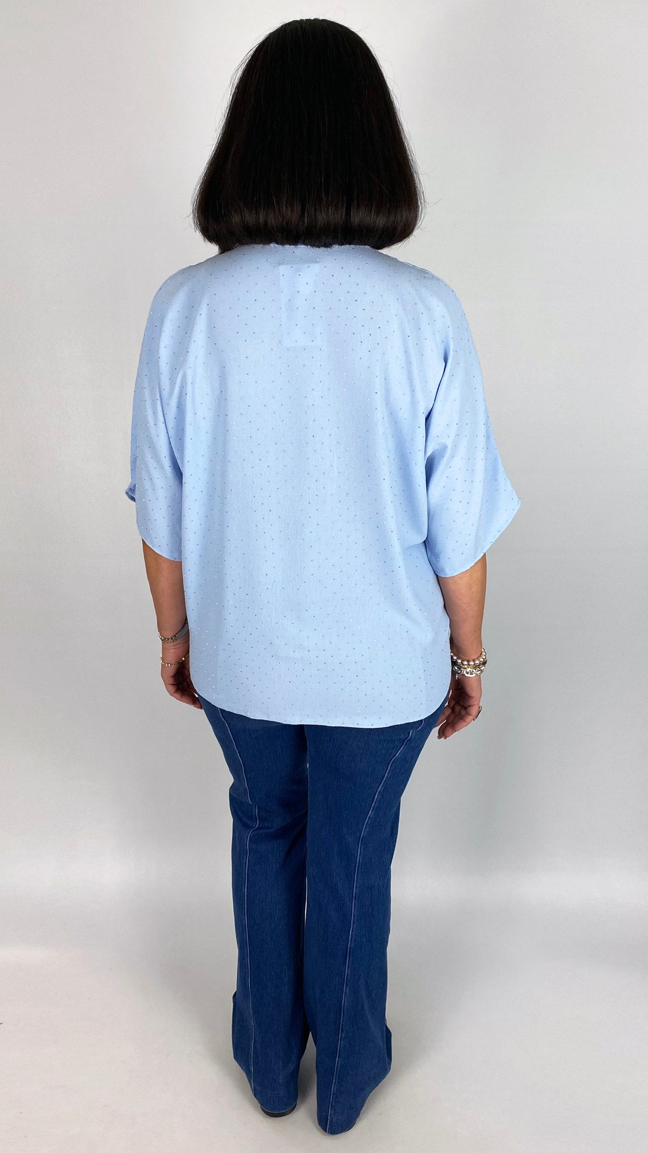 Front tie V-neck diamante top | 6 Colours | last 1s