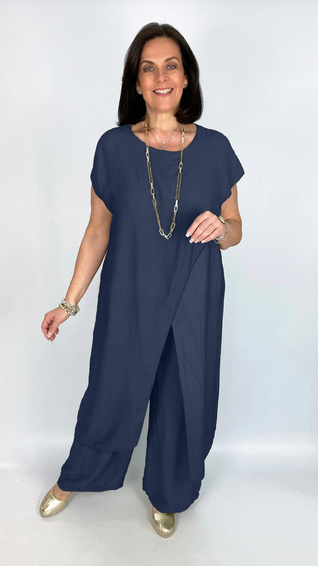 Longline crossover tunic & wide-leg trouser set | 5 Colours | back in, limited