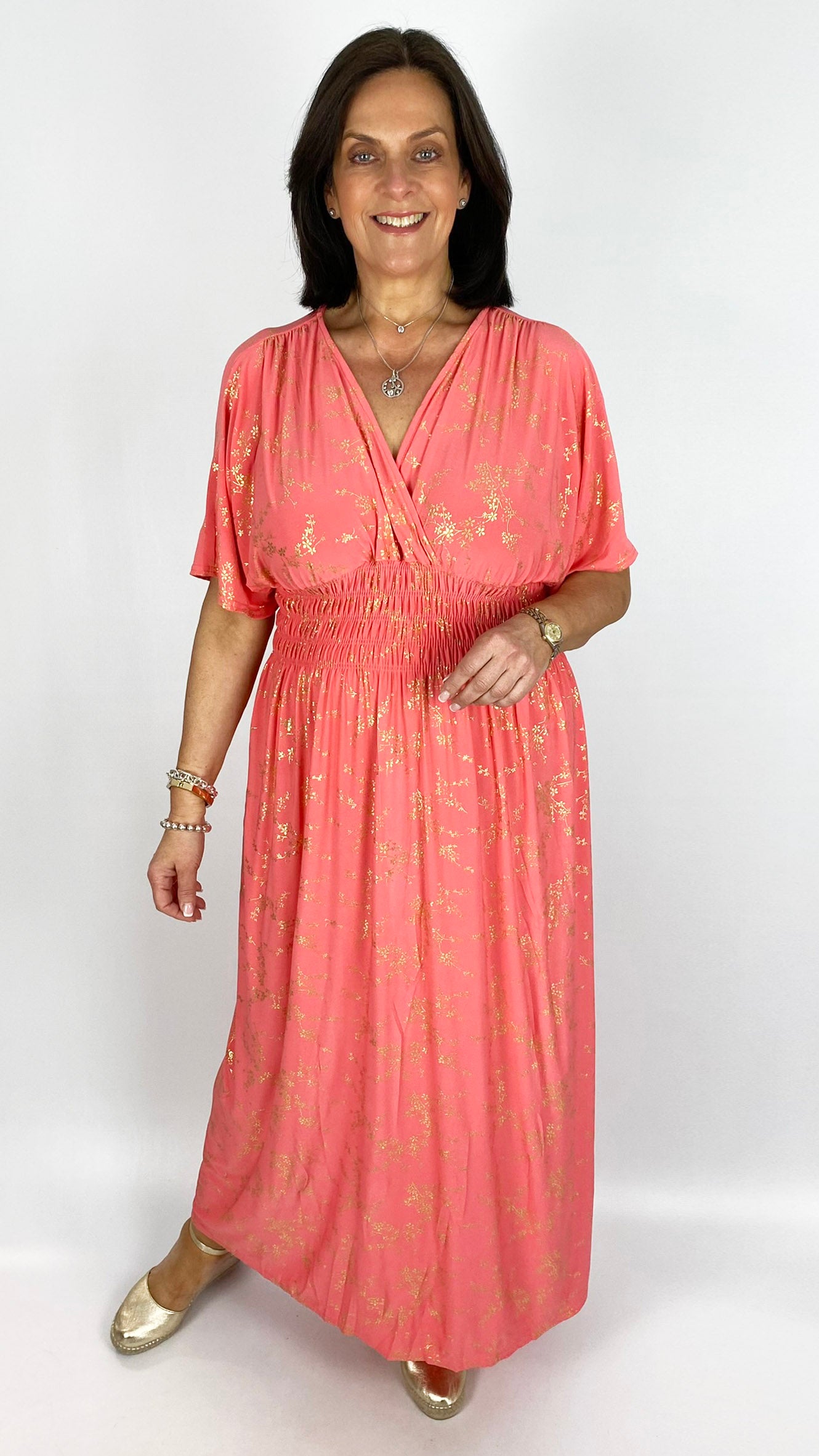Crease-free crossover cherry blossom maxi dress | 9 Colours