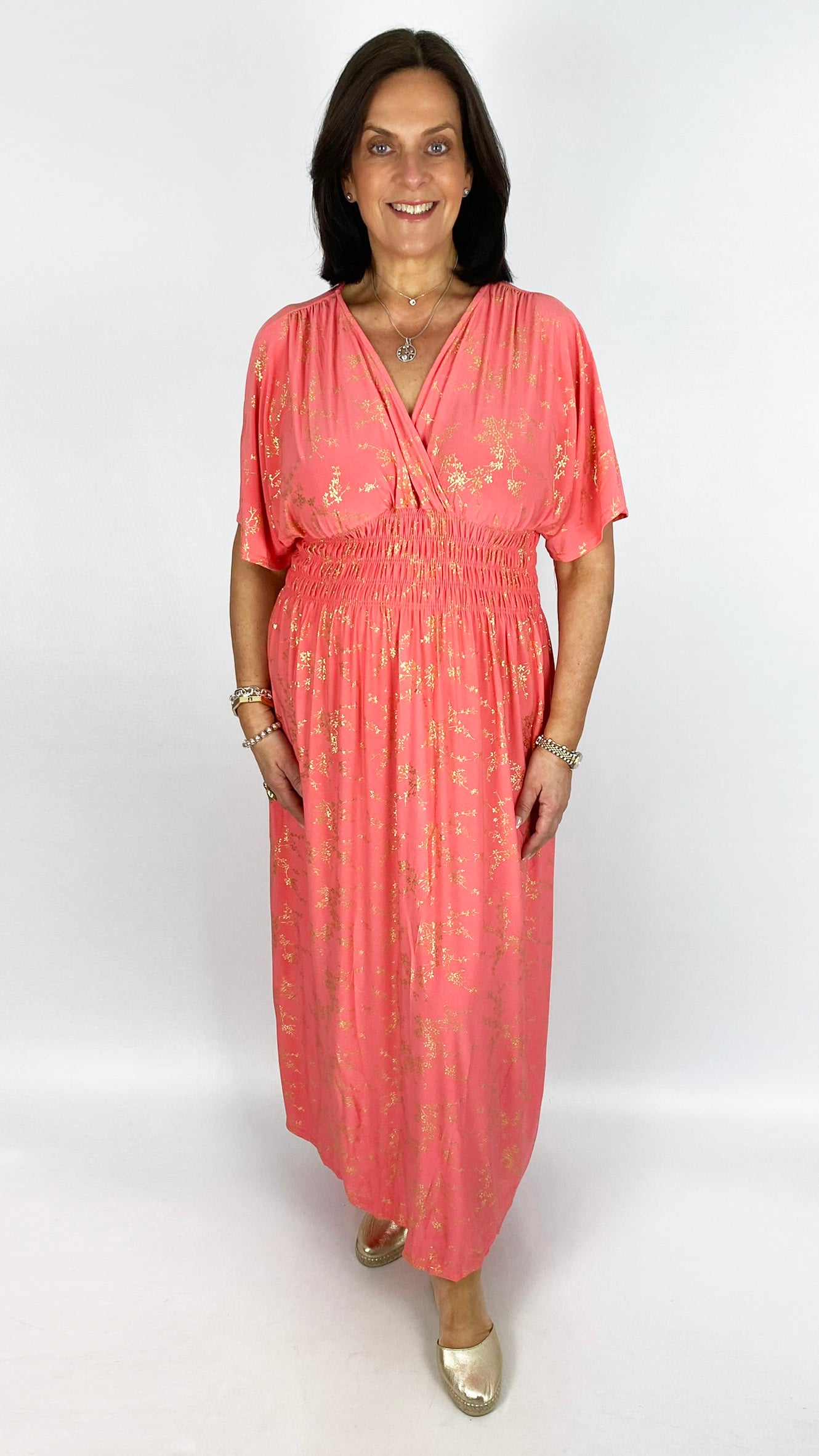 Crease-free crossover cherry blossom maxi dress | 9 Colours