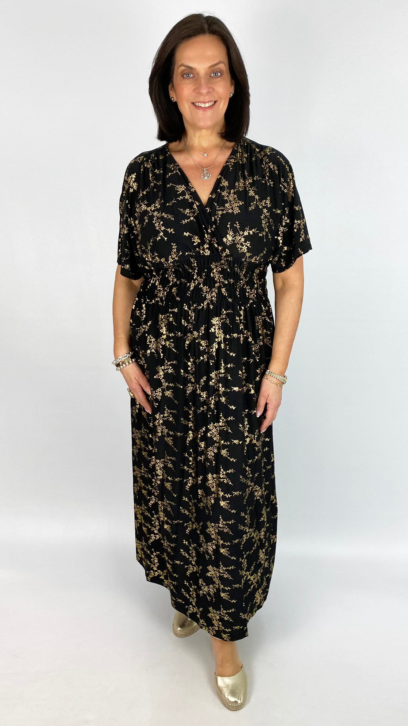 Crease-free crossover cherry blossom maxi dress | 9 Colours