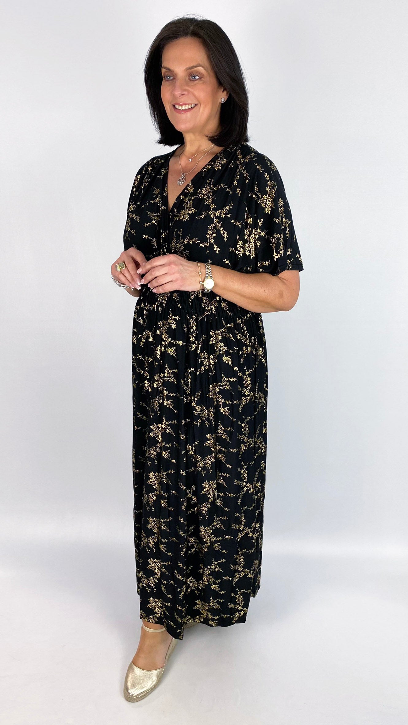 Crease-free crossover cherry blossom maxi dress | 9 Colours