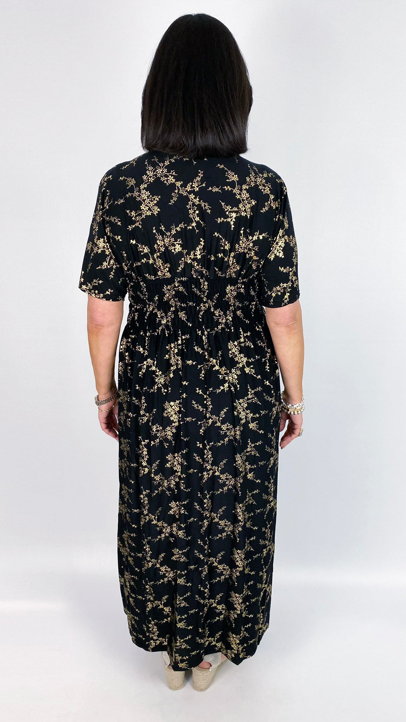 Crease-free crossover cherry blossom maxi dress | 9 Colours