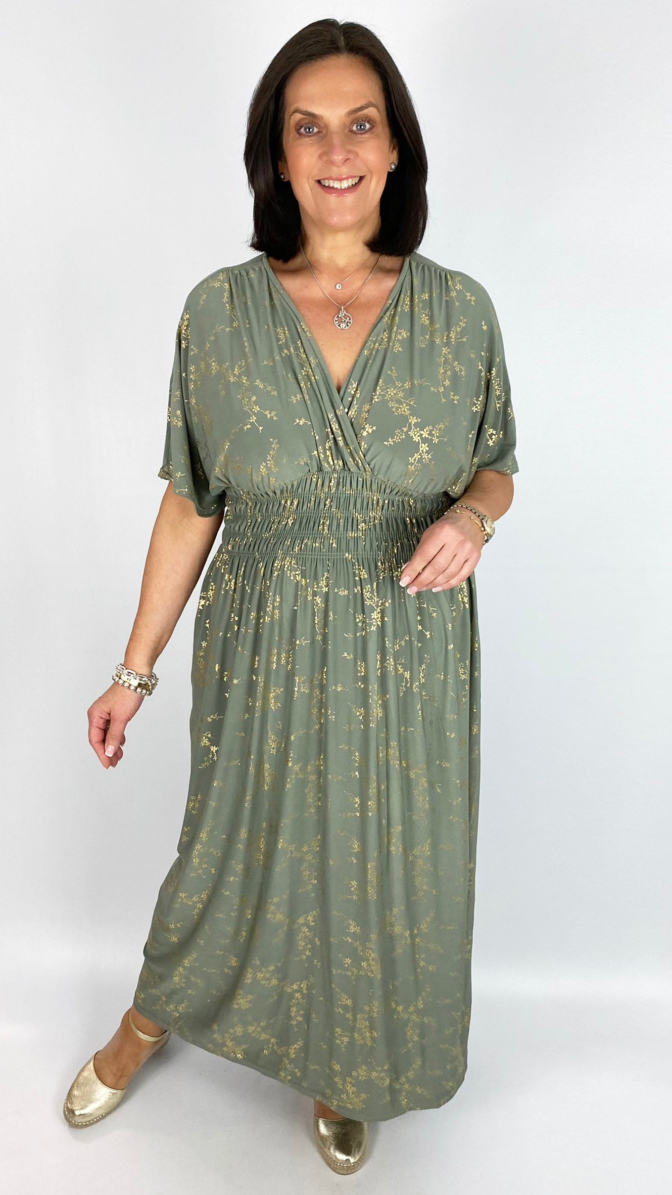 Crease-free crossover cherry blossom maxi dress | 9 Colours