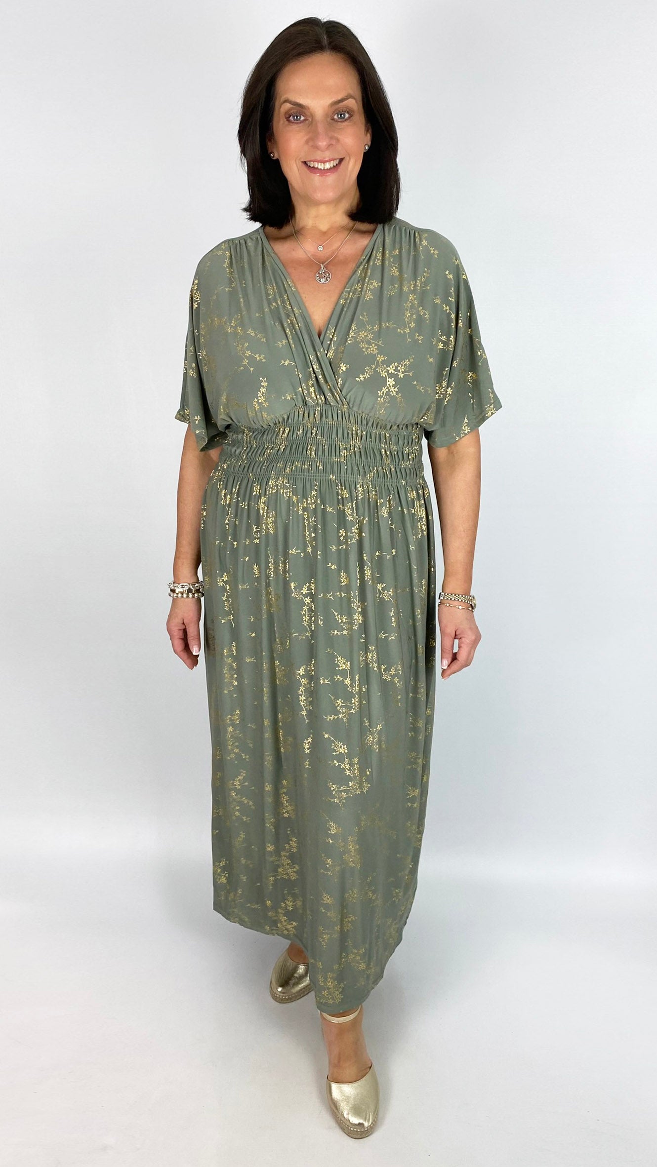 Crease-free crossover cherry blossom maxi dress | 9 Colours