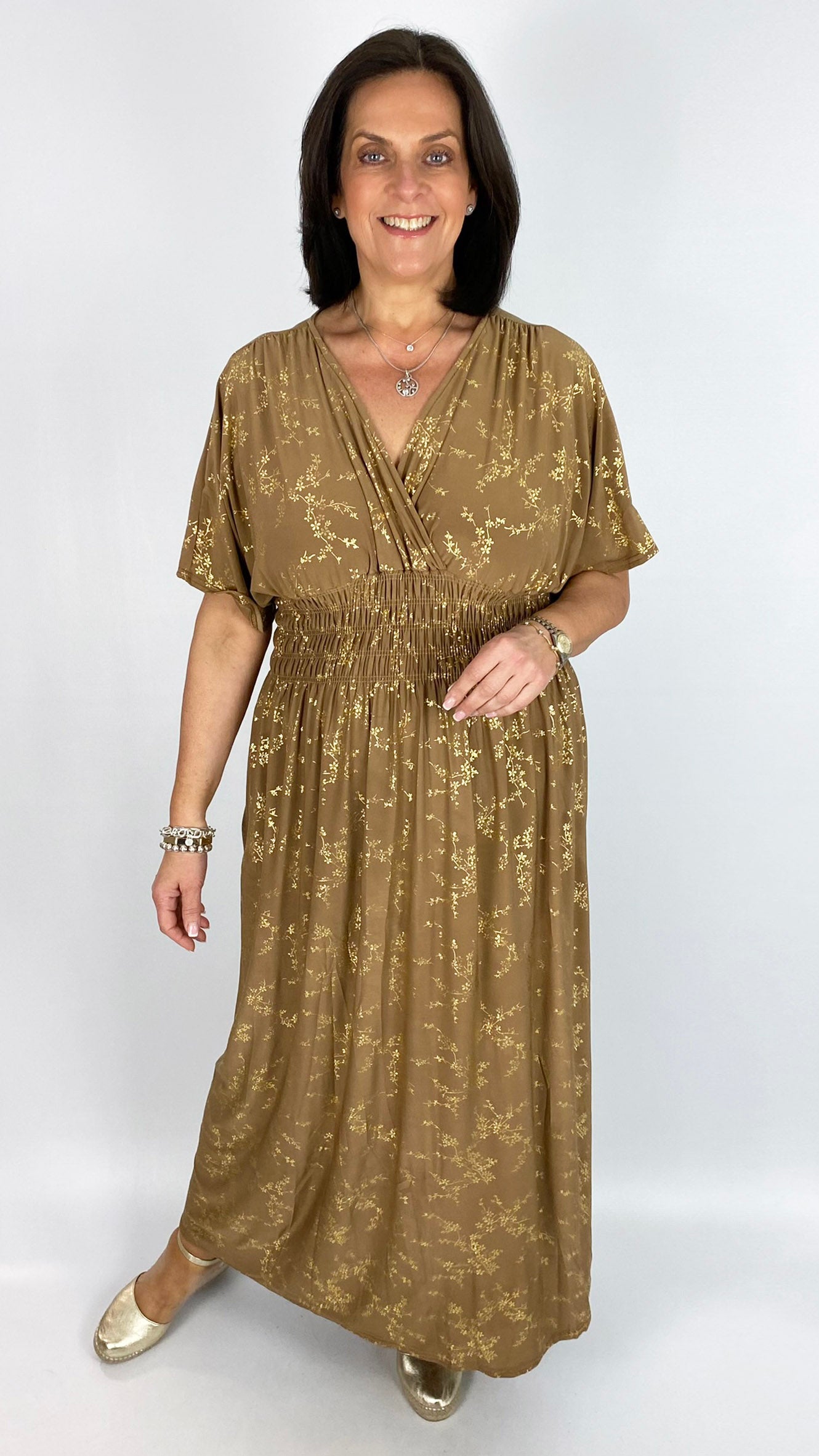 Crease-free crossover cherry blossom maxi dress | 9 Colours