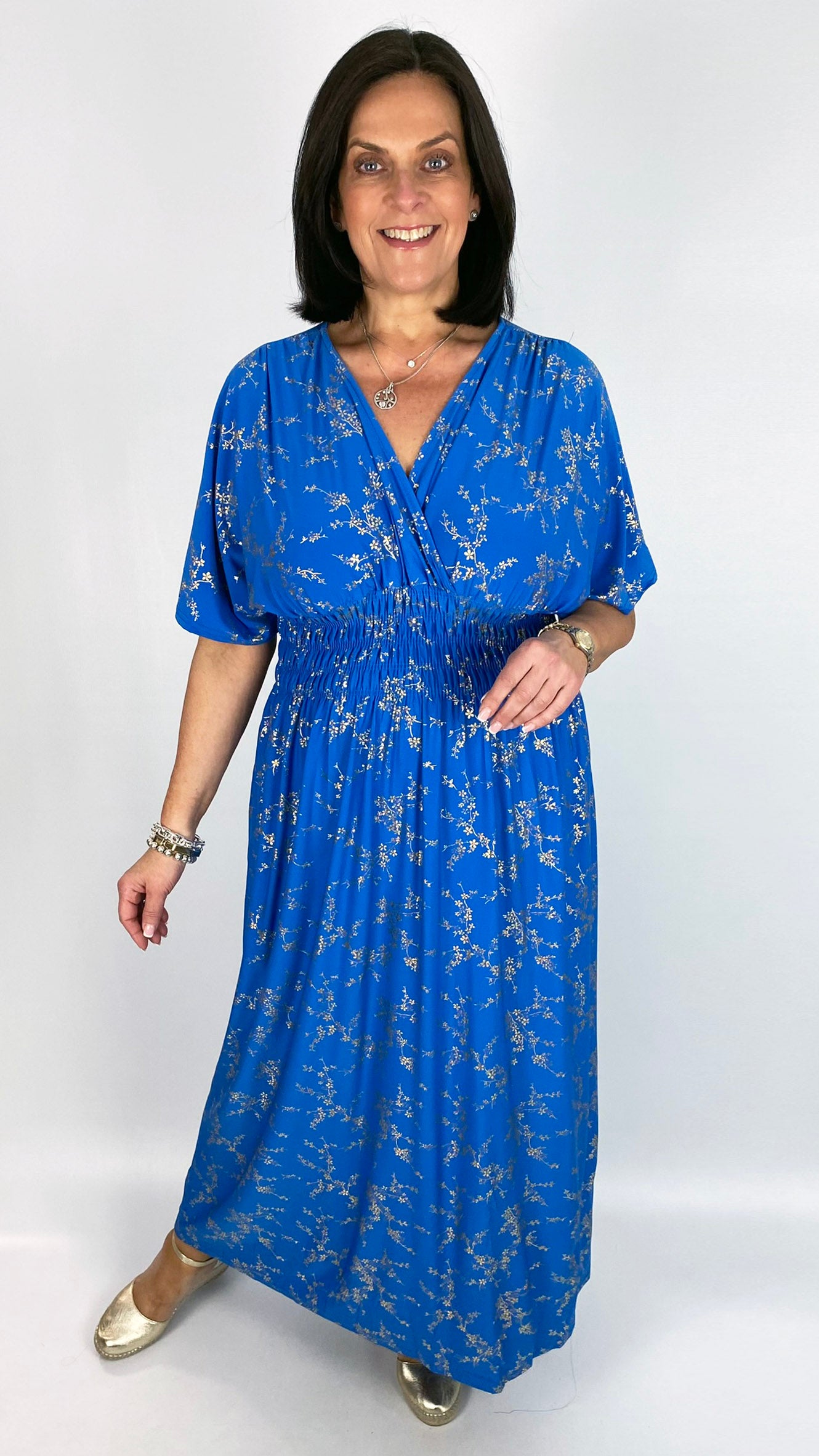 Crease-free crossover cherry blossom maxi dress | 9 Colours