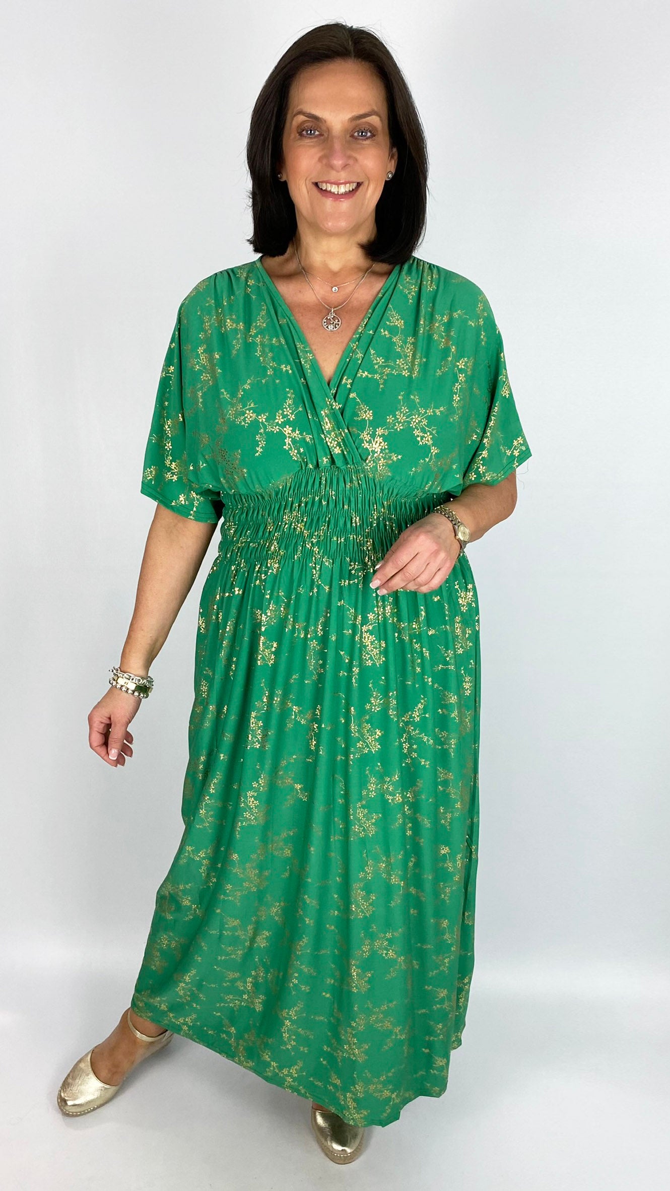 Crease-free crossover cherry blossom maxi dress | 9 Colours