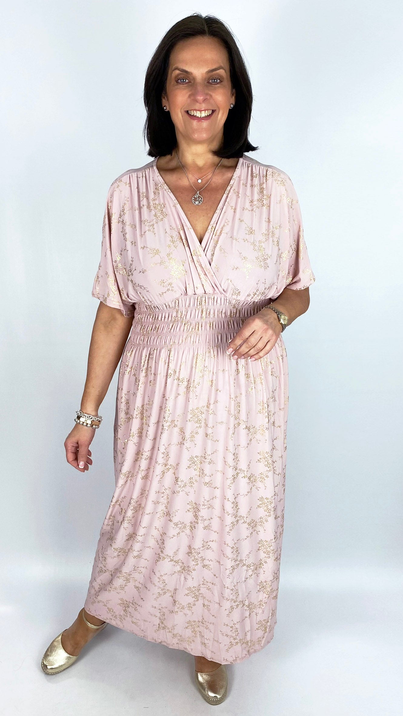 Crease-free crossover cherry blossom maxi dress | 9 Colours