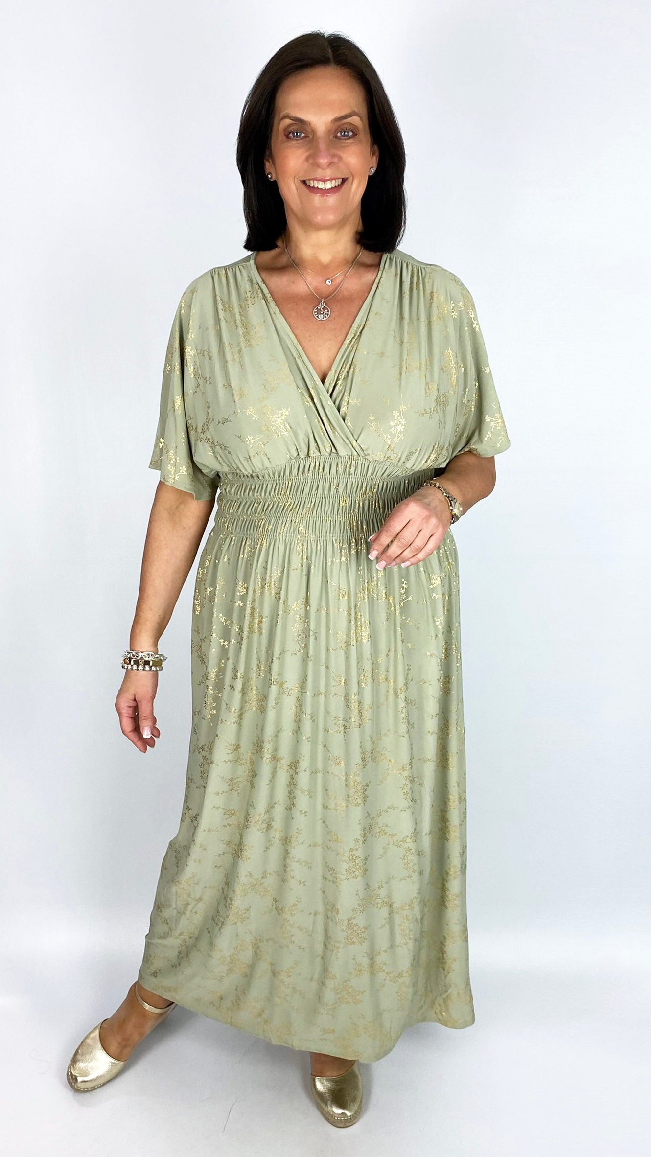 Crease-free crossover cherry blossom maxi dress | 9 Colours