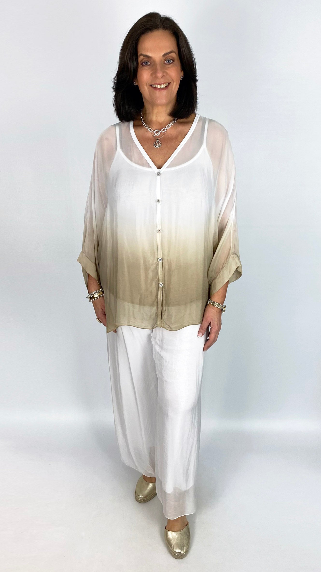 Silk dip-dye blouse & cami set | 2 Colours