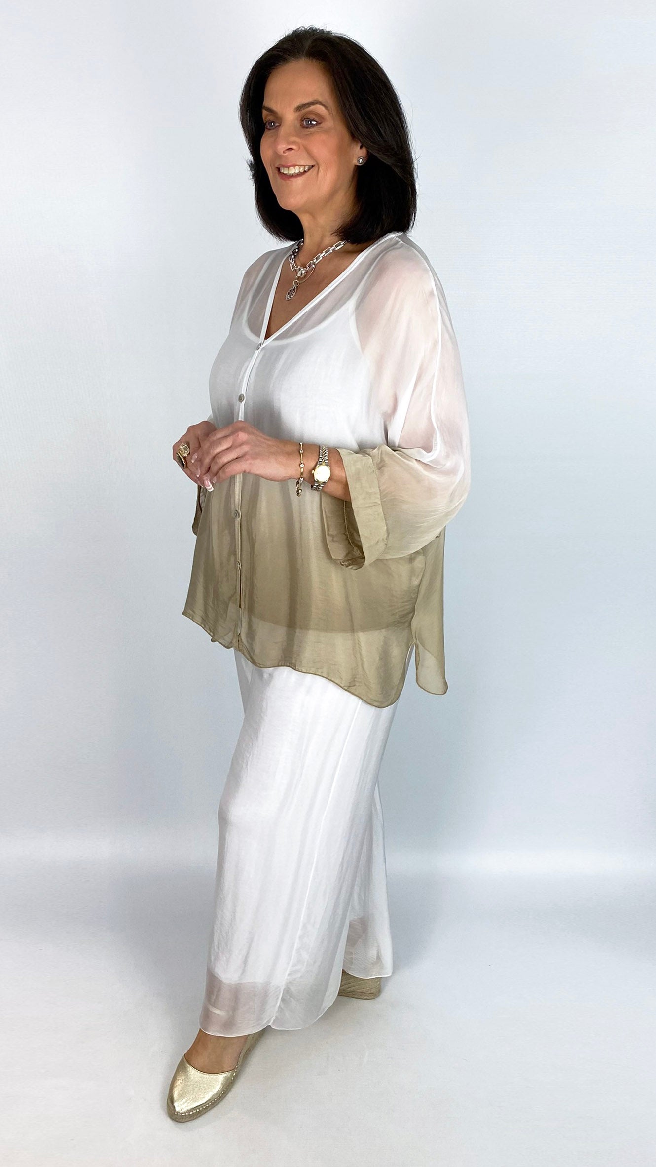 Silk dip-dye blouse & cami set | 2 Colours