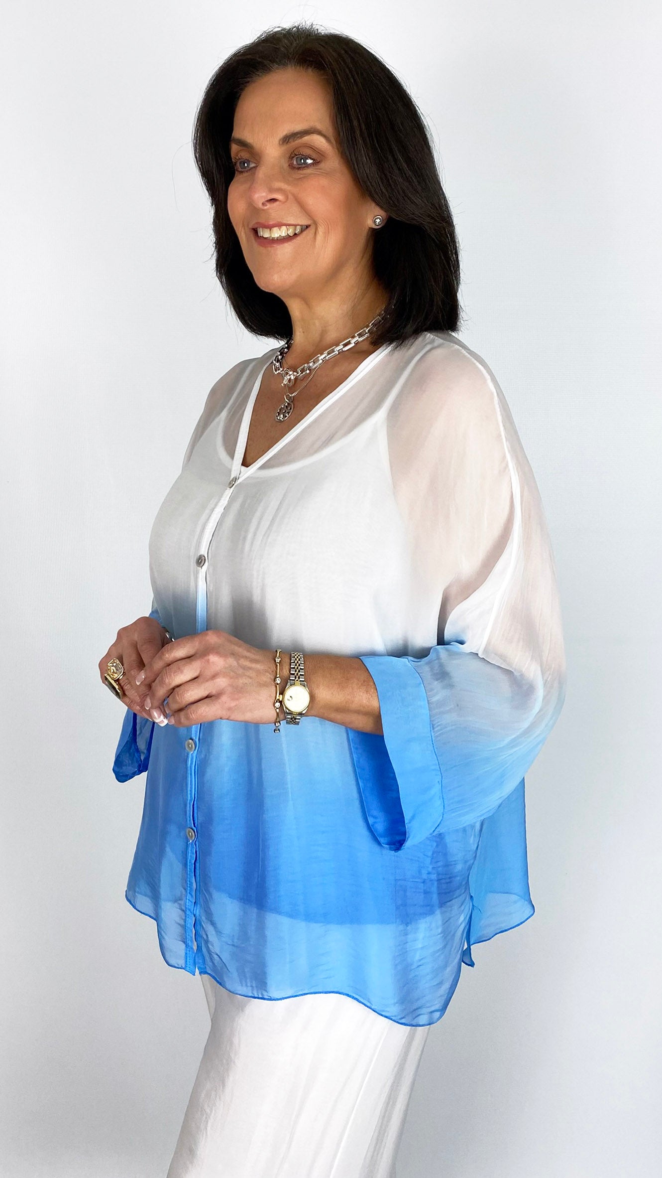 Silk dip-dye blouse & cami set | 2 Colours