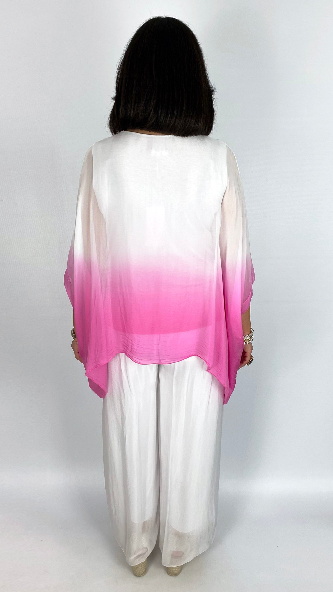 Silk dip-dye batwing tunic top | 3 Colours