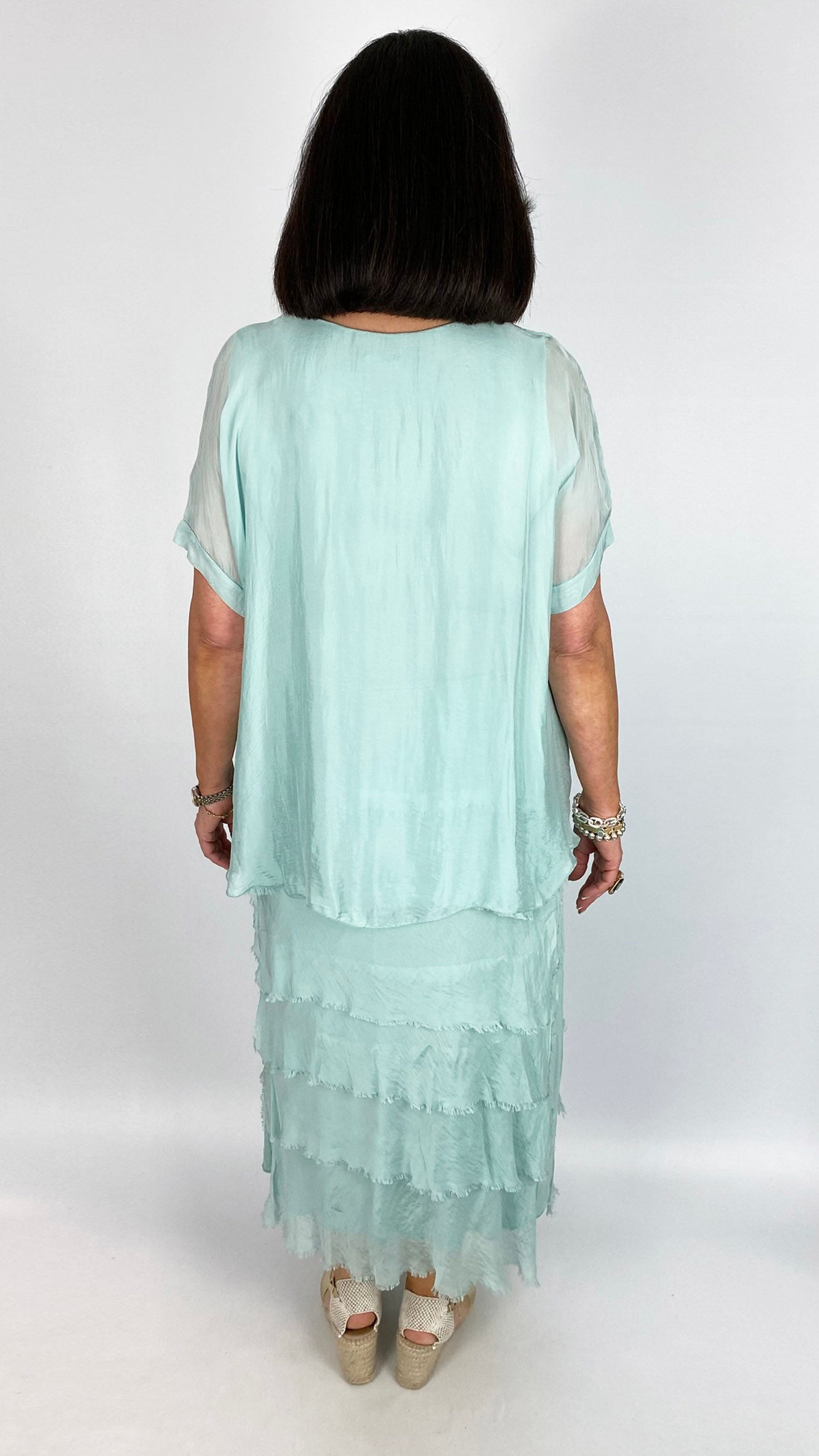 Silk tiered dress | Mint