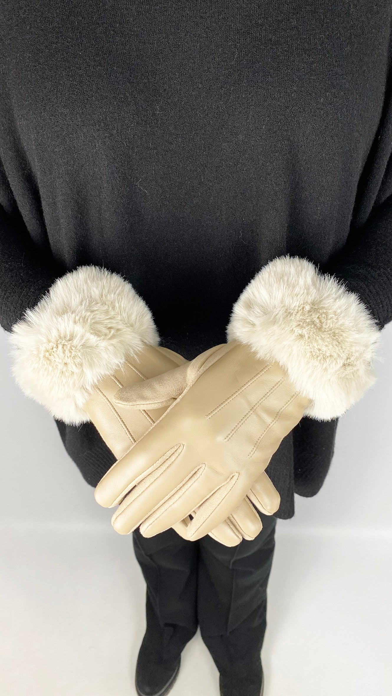Faux leather & faux fur gloves | 3 Colours