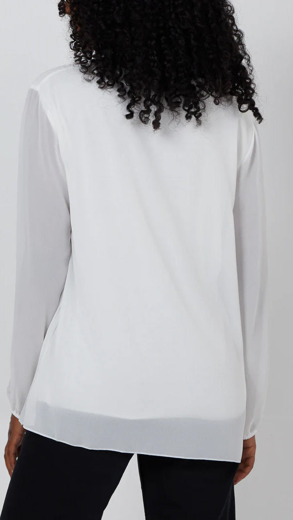 Pleated front chiffon top | 9 Colours