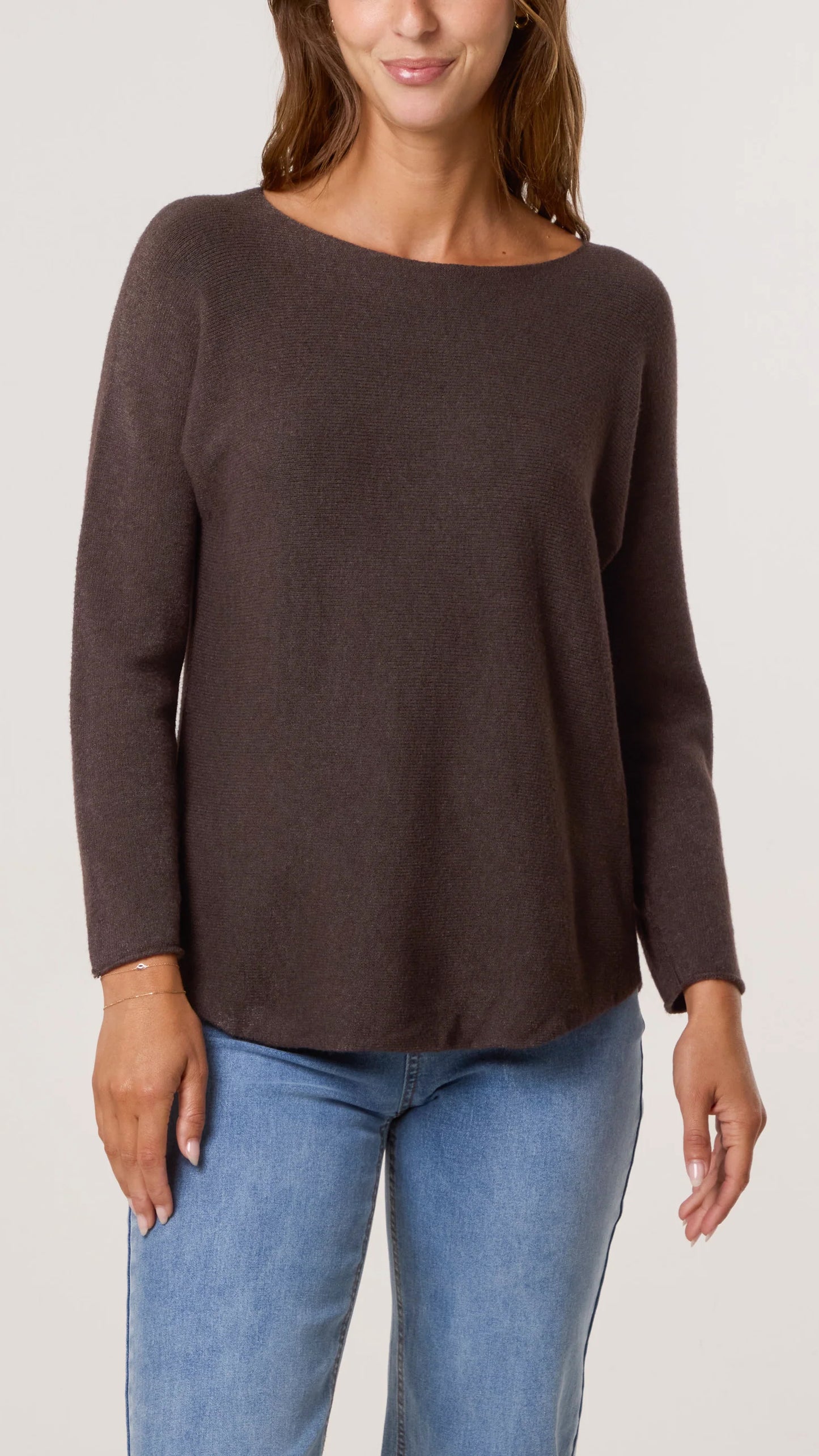Essential curved hem slash neck jumper | 11 Colours | Bestseller!