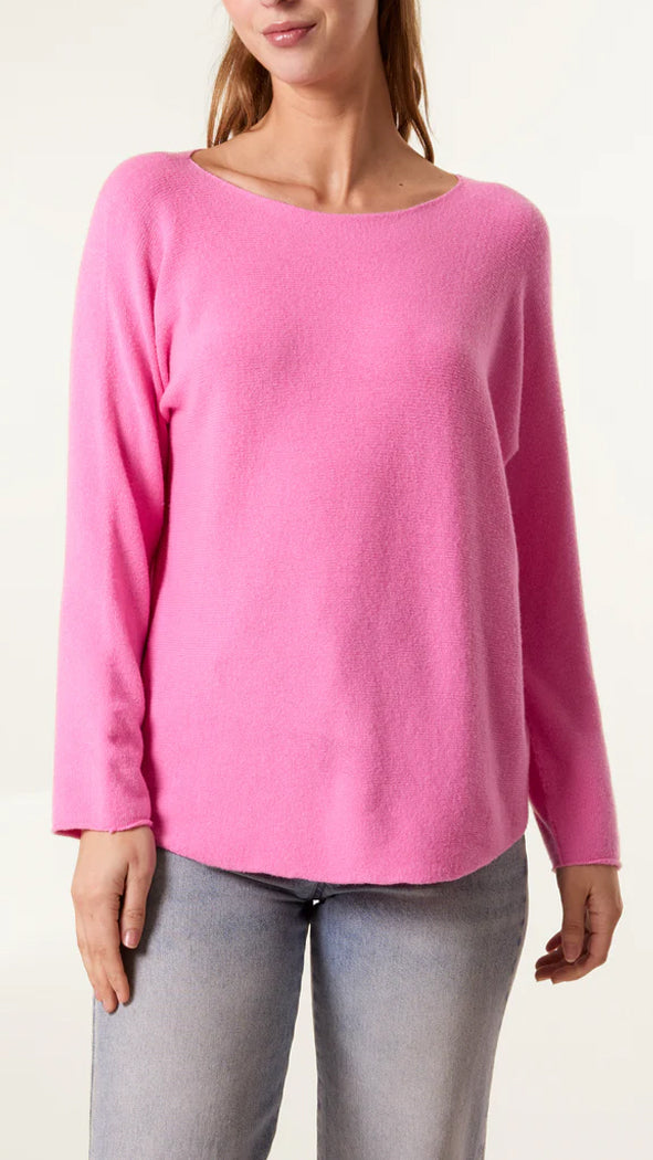 Essential curved hem slash neck jumper | 11 Colours | Bestseller!