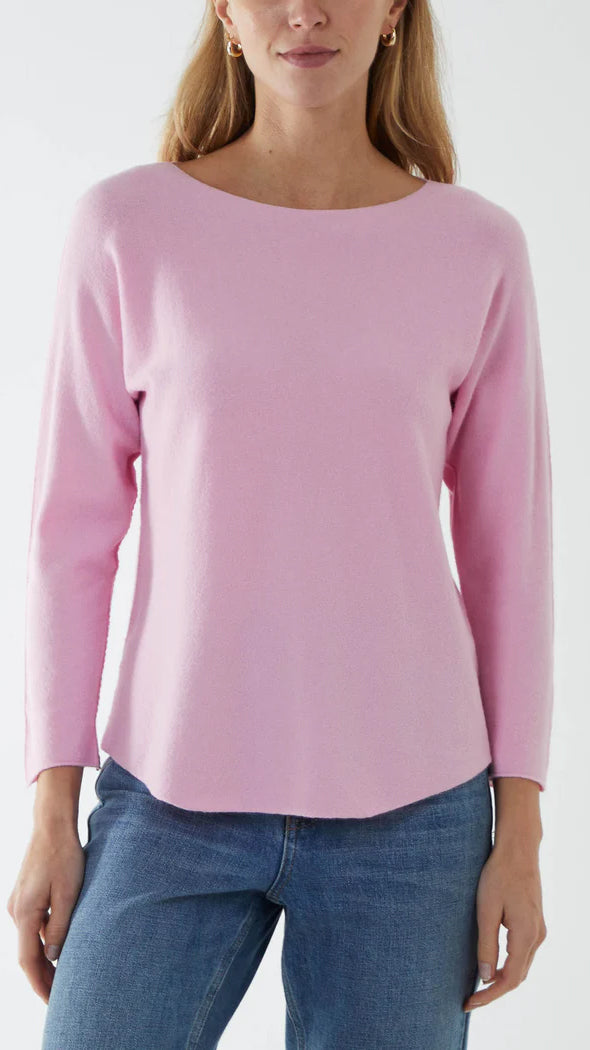 Essential curved hem slash neck jumper | 11 Colours | Bestseller!