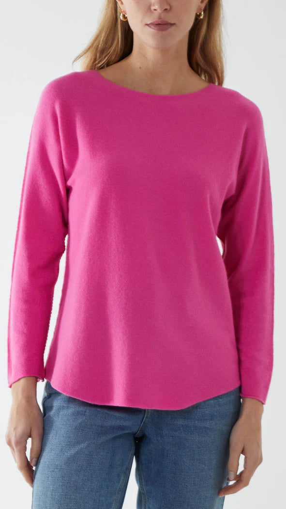 Essential curved hem slash neck jumper | 11 Colours | Bestseller!