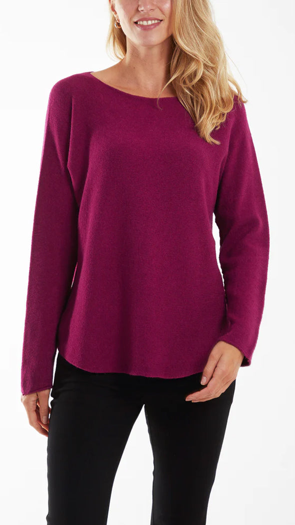 Essential curved hem slash neck jumper | 11 Colours | Bestseller!