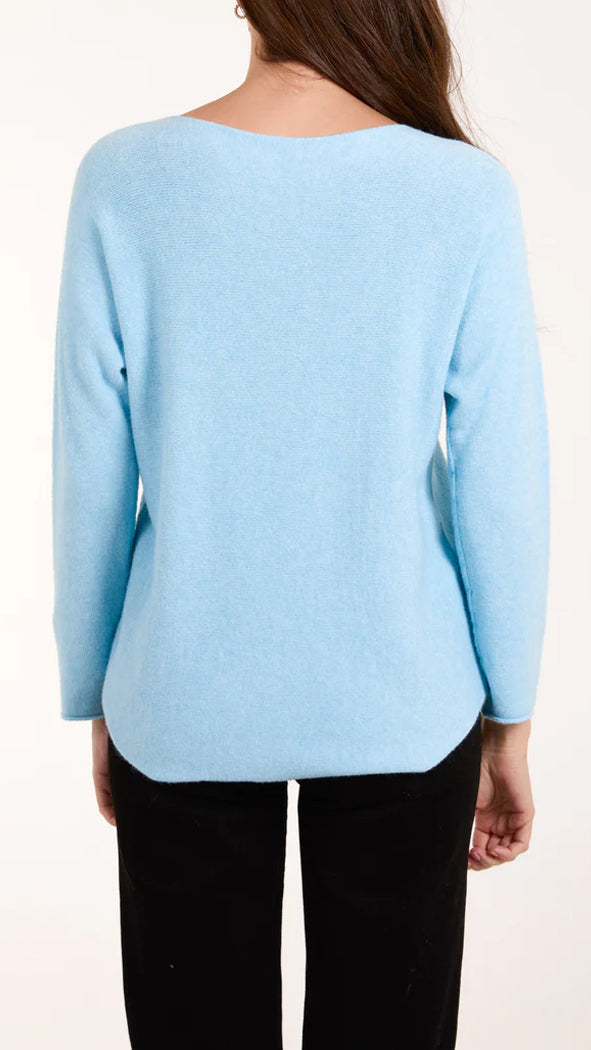 Essential curved hem slash neck jumper | 11 Colours | Bestseller!